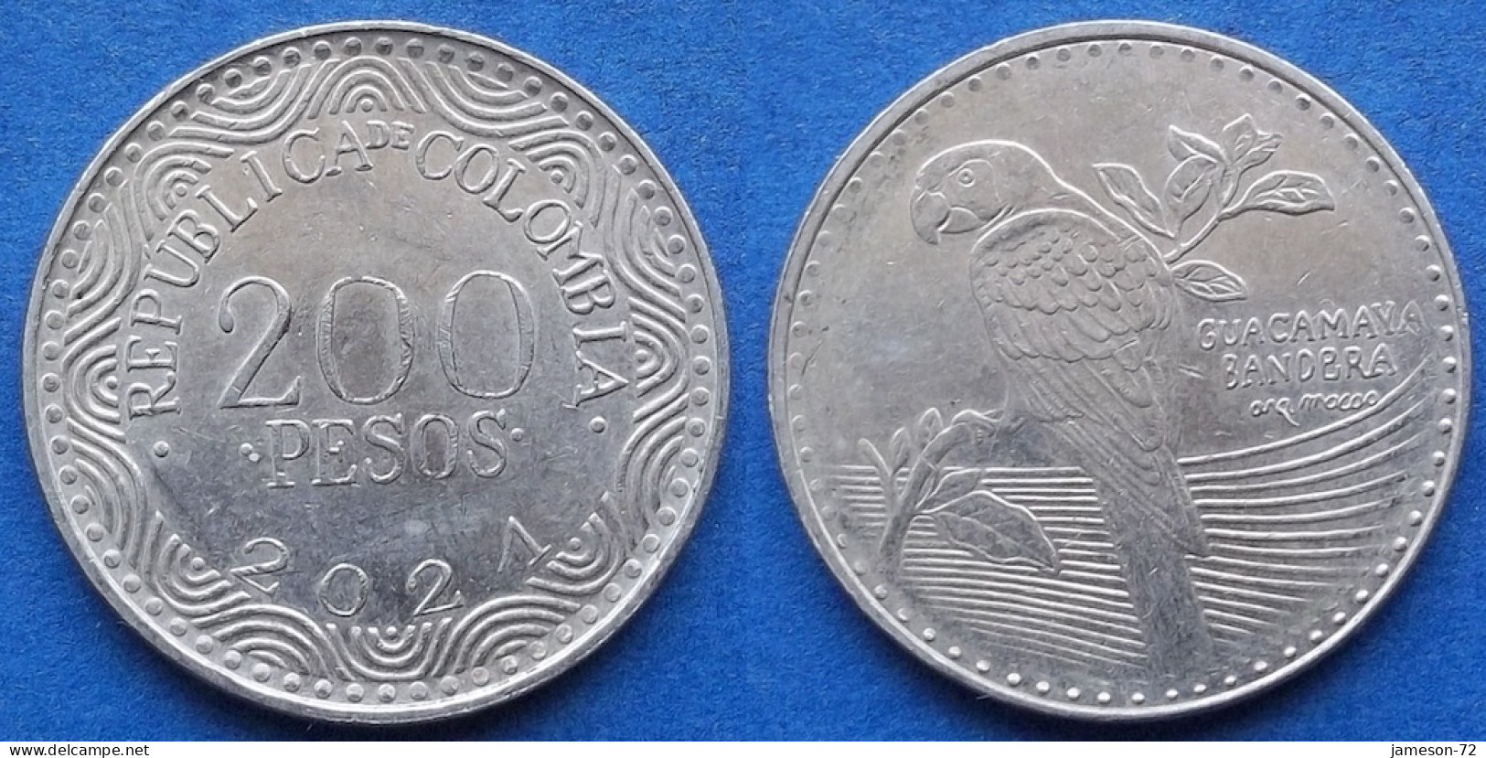 COLOMBIA - 200 Pesos 2021 "Scarlet Macaw" KM# 297 Republic - Edelweiss Coins - Colombie