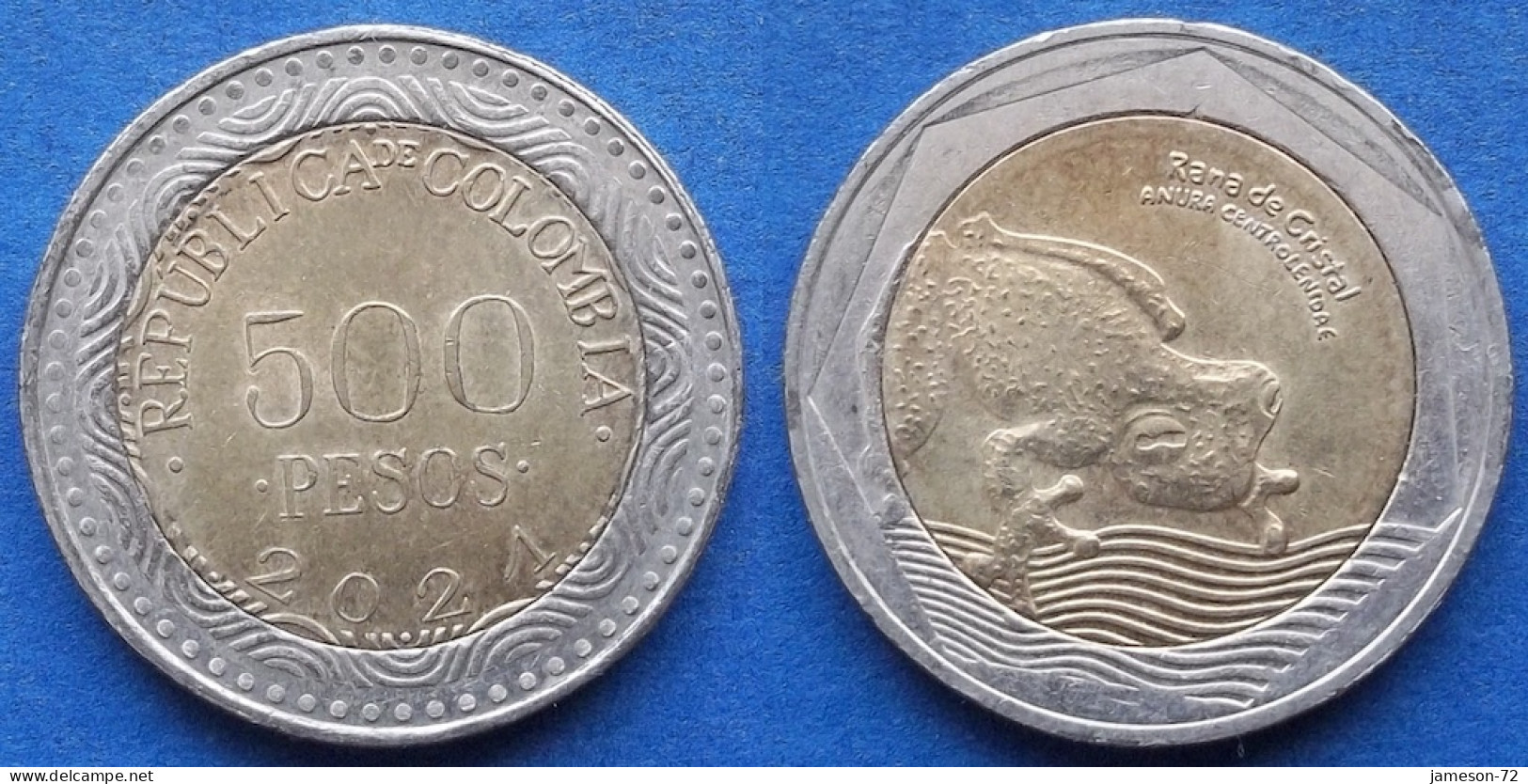 COLOMBIA - 500 Pesos 2021 "Glass Frog" KM# 298 Republic - Edelweiss Coins - Colombie