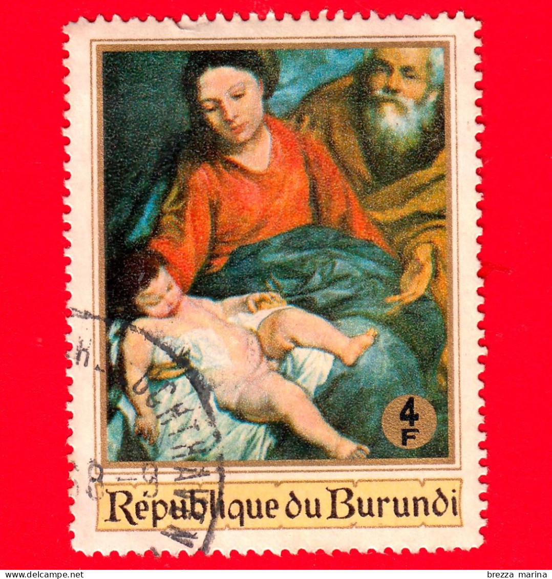 BURUNDI - Usato - 1967 - Natale - Sacra Famiglia, Dipinto Di A. Van Dyck  - 4 - Gebruikt
