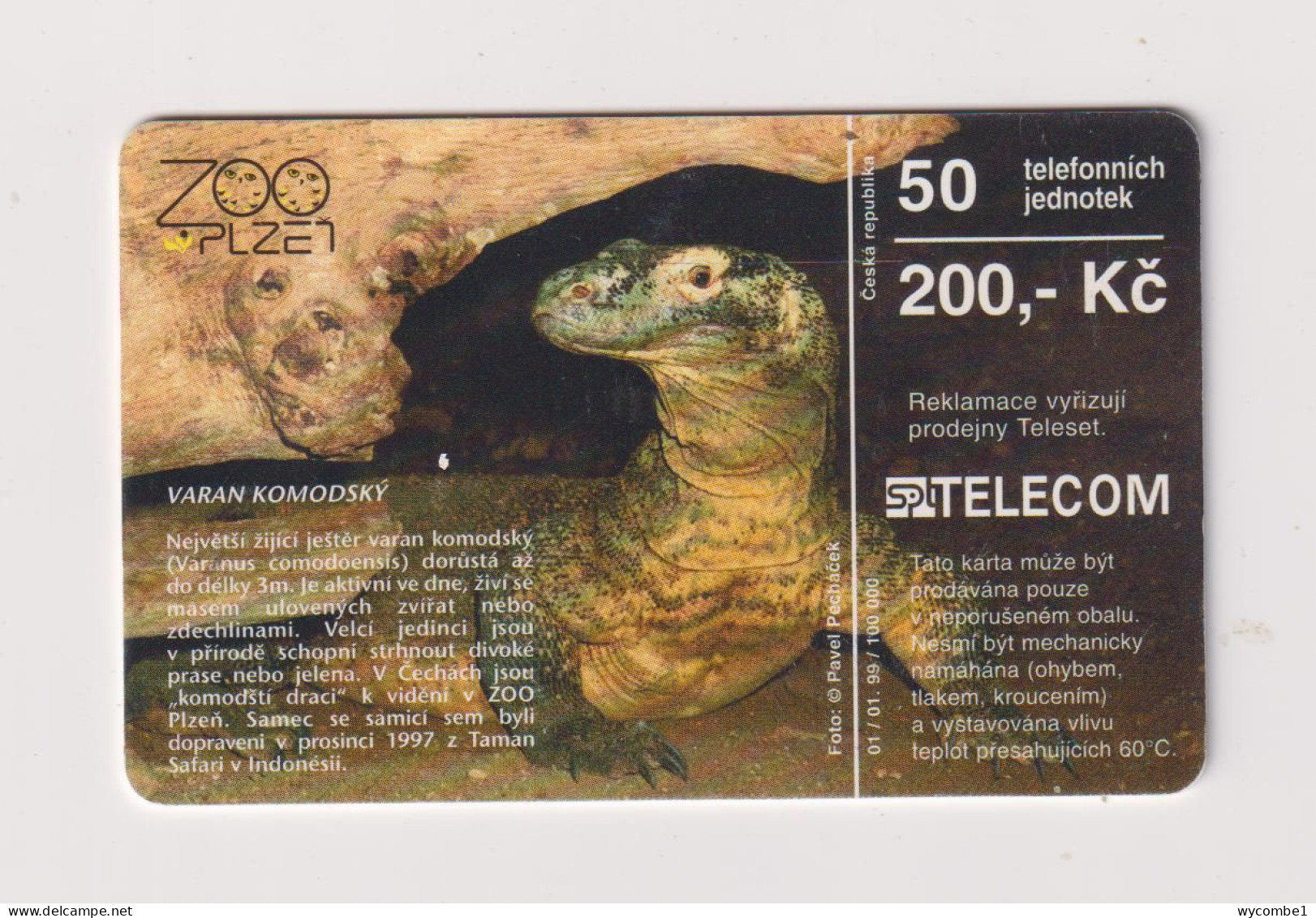 CZECH REPUBLIC - Komodo Dragon Chip Phonecard - Tchéquie