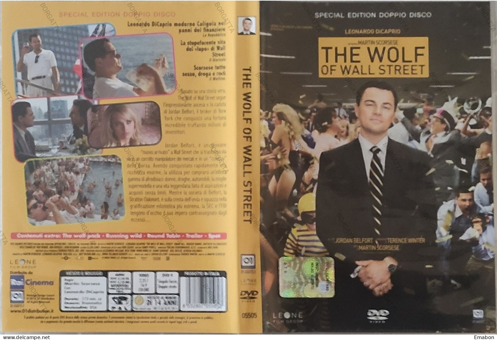 BORGATTA - DRAMMATICO- 2Dvd THE WOLF OF WALL STREET- DI CAPRIO - PAL 2 DVD 9 - 01DISTRIBUTION 2014- USATO In Buono Stato - Dramma