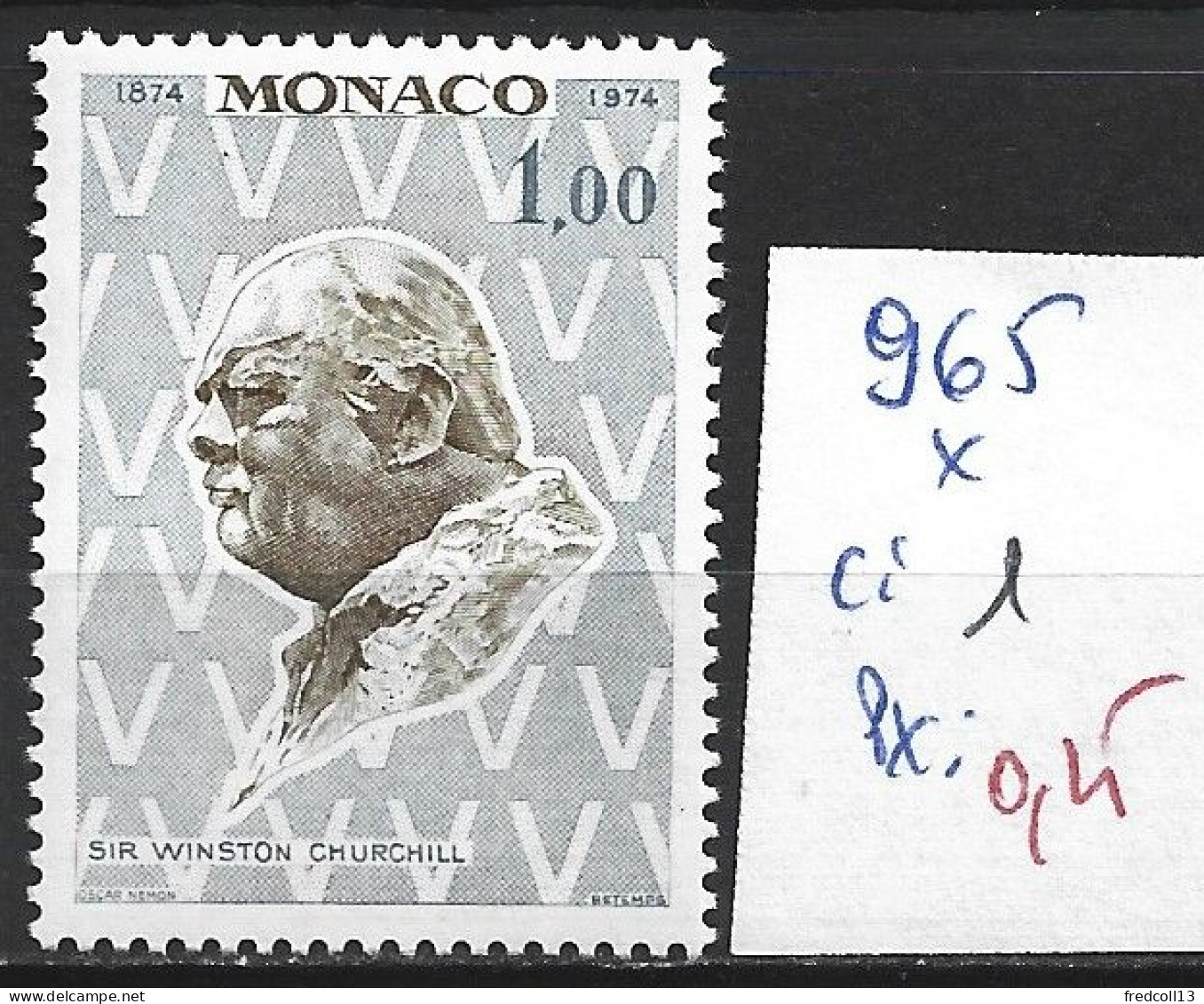 MONACO 965 * Côte 1 € - Sir Winston Churchill