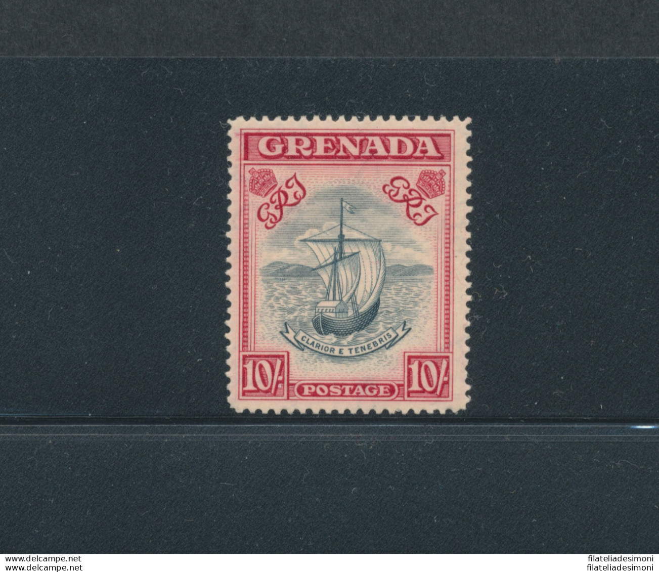 1938-50 Grenada, Stanley Gibbons N. 163b, 10 Scellini Slate Blue And Bright Carminio - Perforato 14 - 1 Valore - MNH** - - Sonstige & Ohne Zuordnung