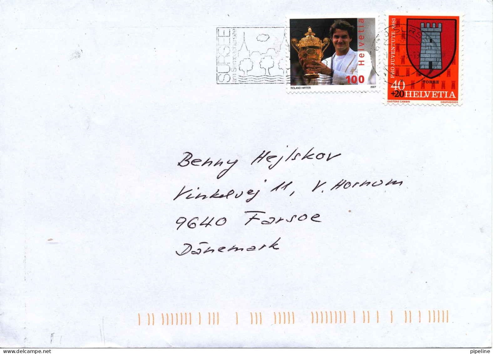 Switzerland Cover Sent To Denmark 11-1-2013 - Storia Postale