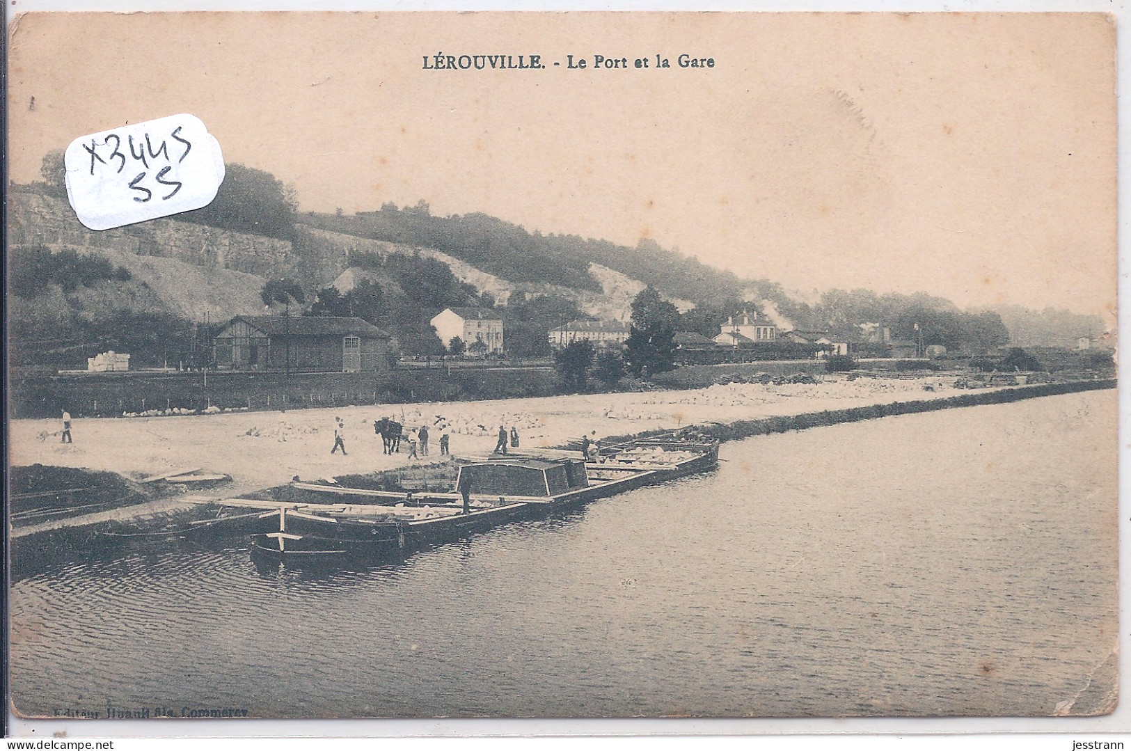 LEROUVILLE- LE PORT ET LA GARE- UNE PENICHE A QUAI - Lerouville