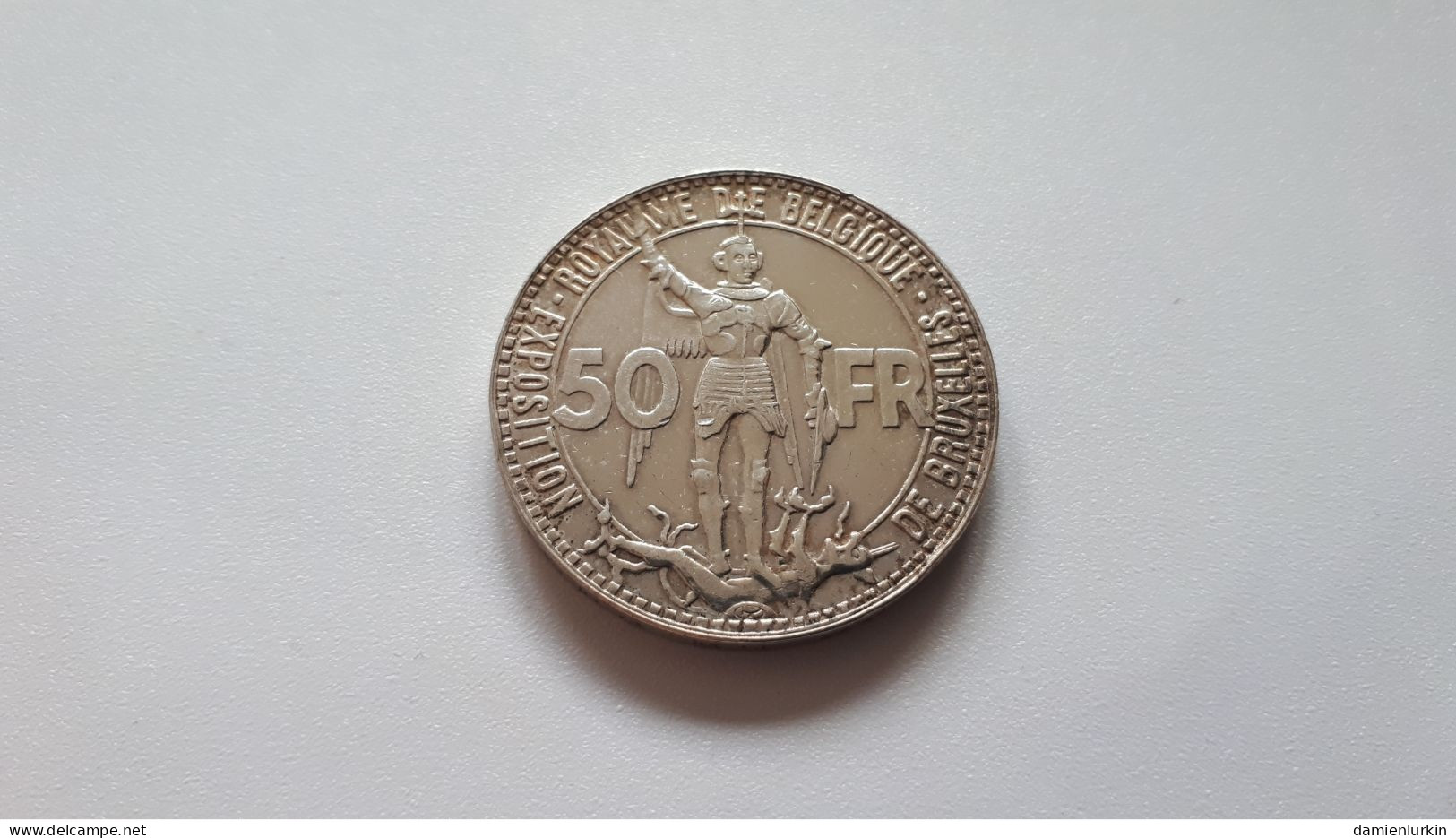 BELGIQUE LEOPOLD III 50 FRANCS ARGENT 1935 FR POSITION B ONLY 140.036 EX. SOUS COTEE ! COTES : 60€-100€-150€-250€ - 50 Francs