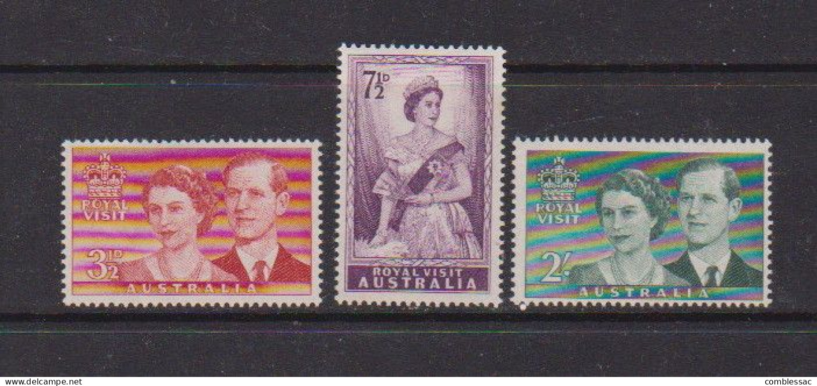 AUSTRALIA    1954   Royal  Visit    Set  Of  3   MH - Mint Stamps