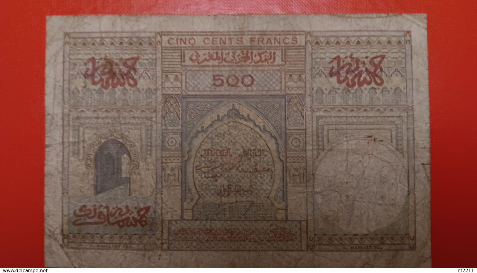 Banknote 500 Francs French Morocco - Marocco