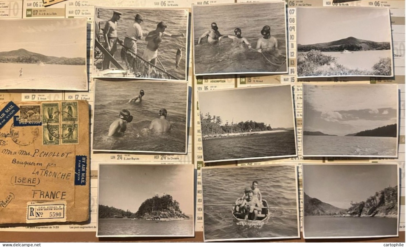 Australia - Lot De 10 Photos De 1948 Barrière De Corail Prise Par Chollot Consulat Francais à Sydney NSW Bowen Peche - Océanie