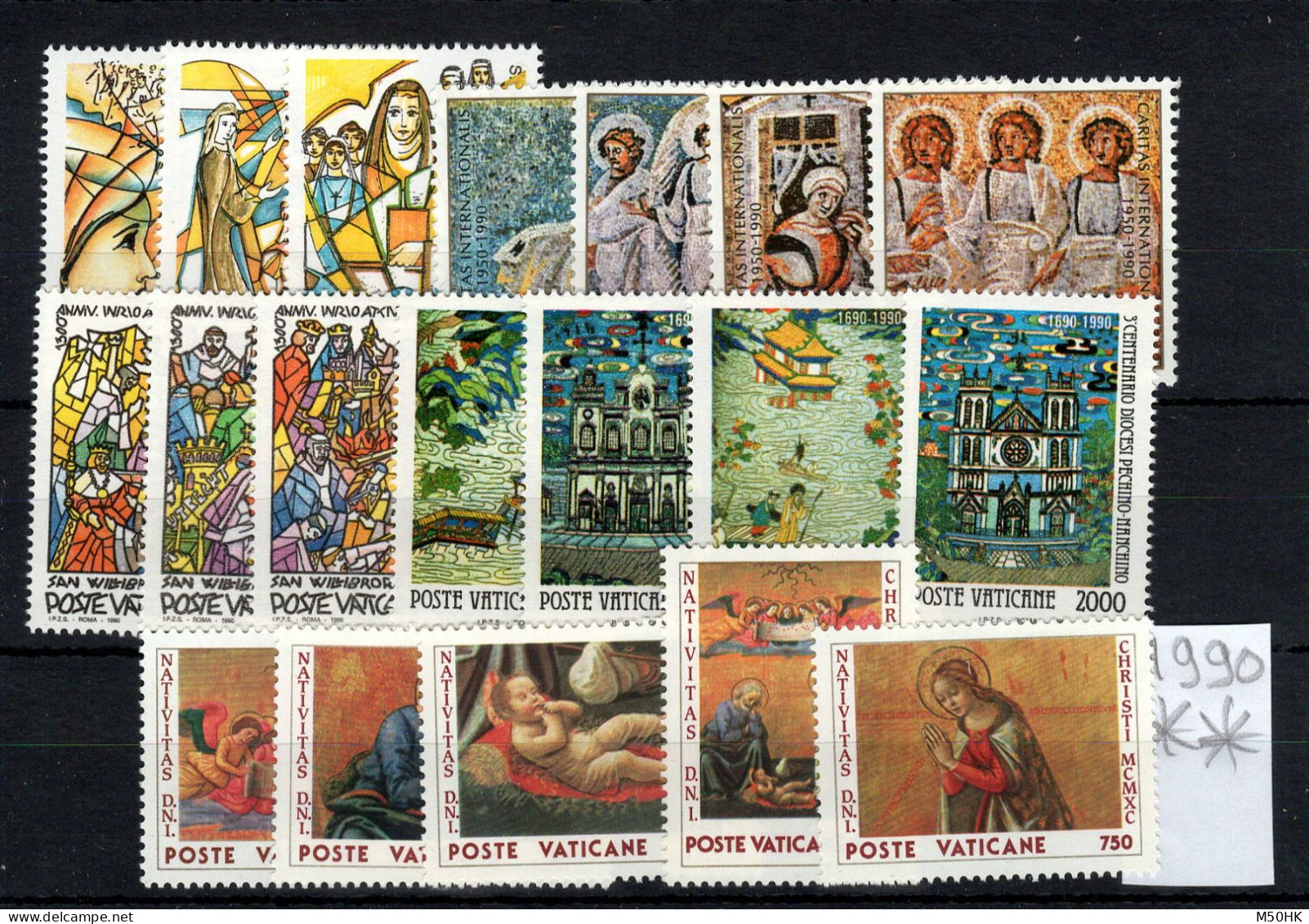 Vatican - Année Complète 1990 - YV 872 à 890 N** MNH Luxe , 19 Timbres - Annate Complete