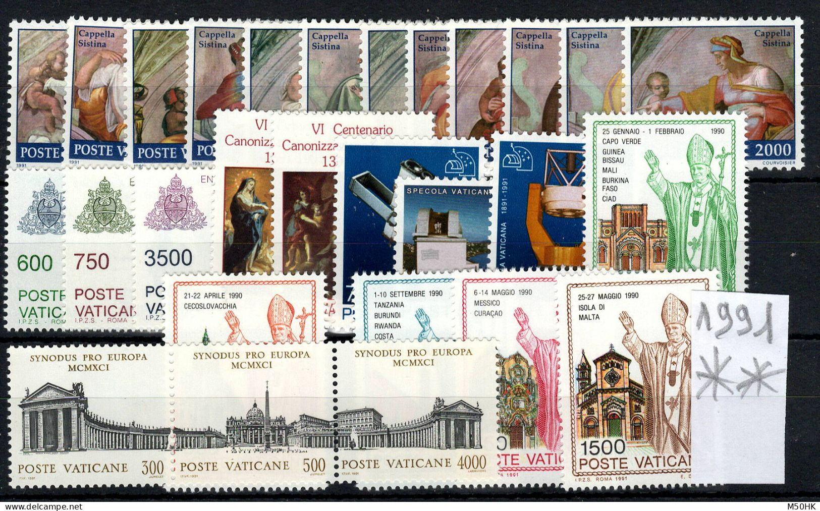 Vatican - Année Complète 1991 - YV 891 à 918 N** MNH Luxe , 28 Timbres - Ganze Jahrgänge