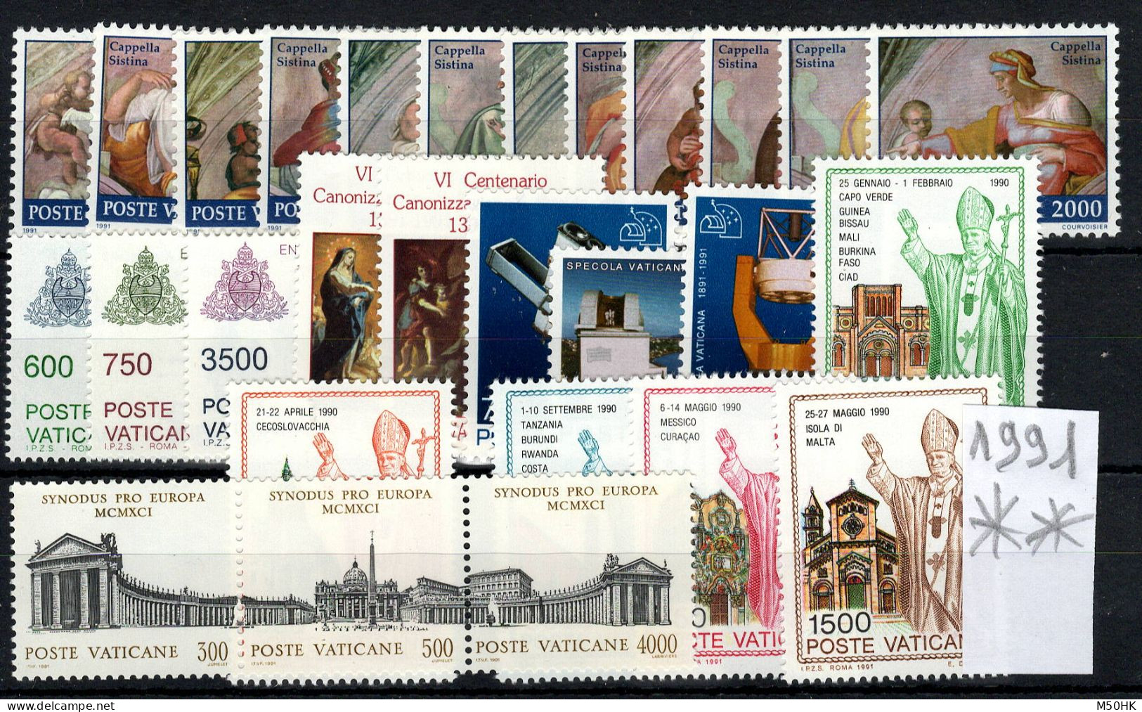 Vatican - Année Complète 1991 - YV 891 à 918 N** MNH Luxe , 28 Timbres - Annate Complete