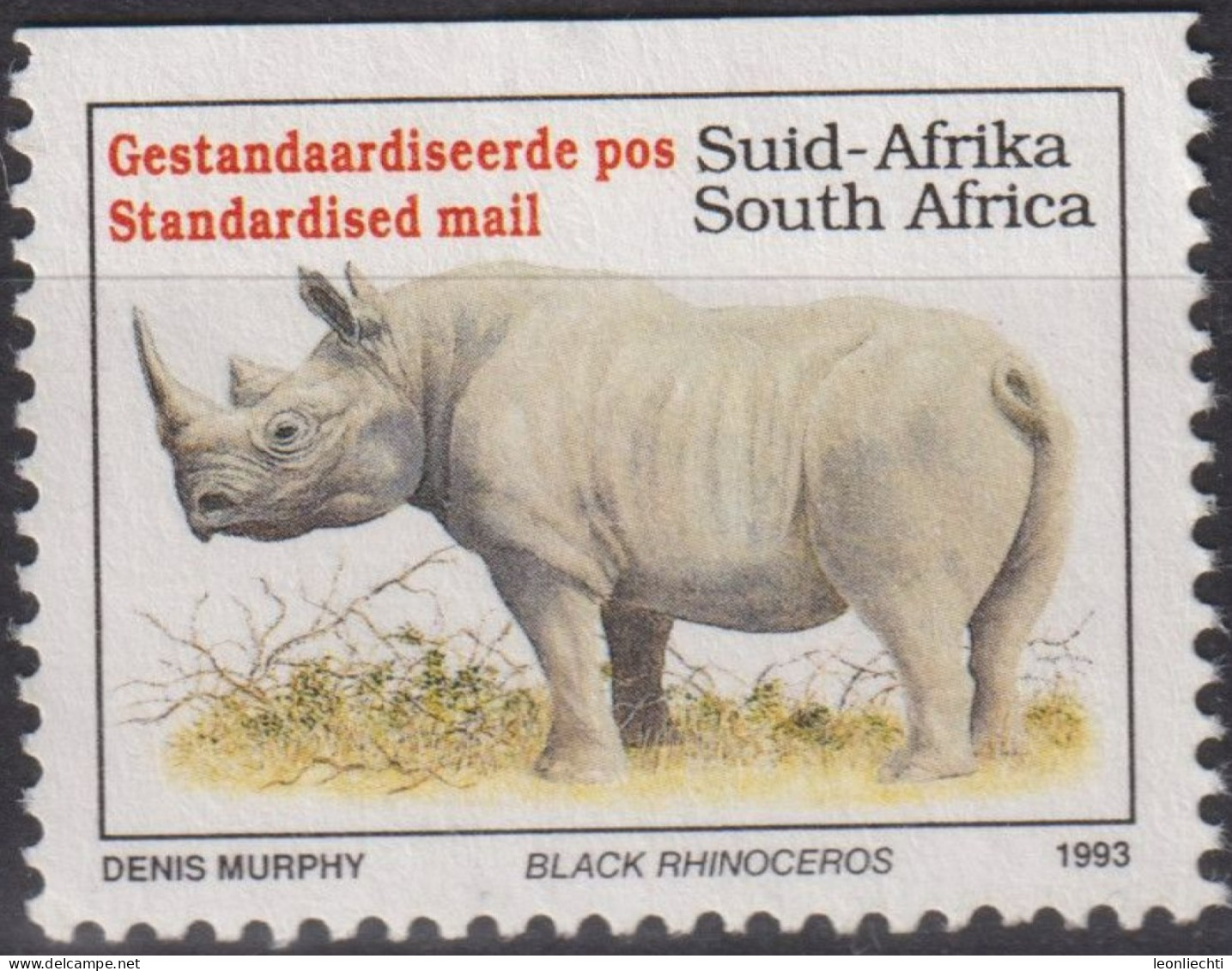 1996 Südafrika ° Mi:ZA 896IIEo, SAC:ZA 947,Black Rhinoceros (Diceros Bicornis) - English - Gebraucht