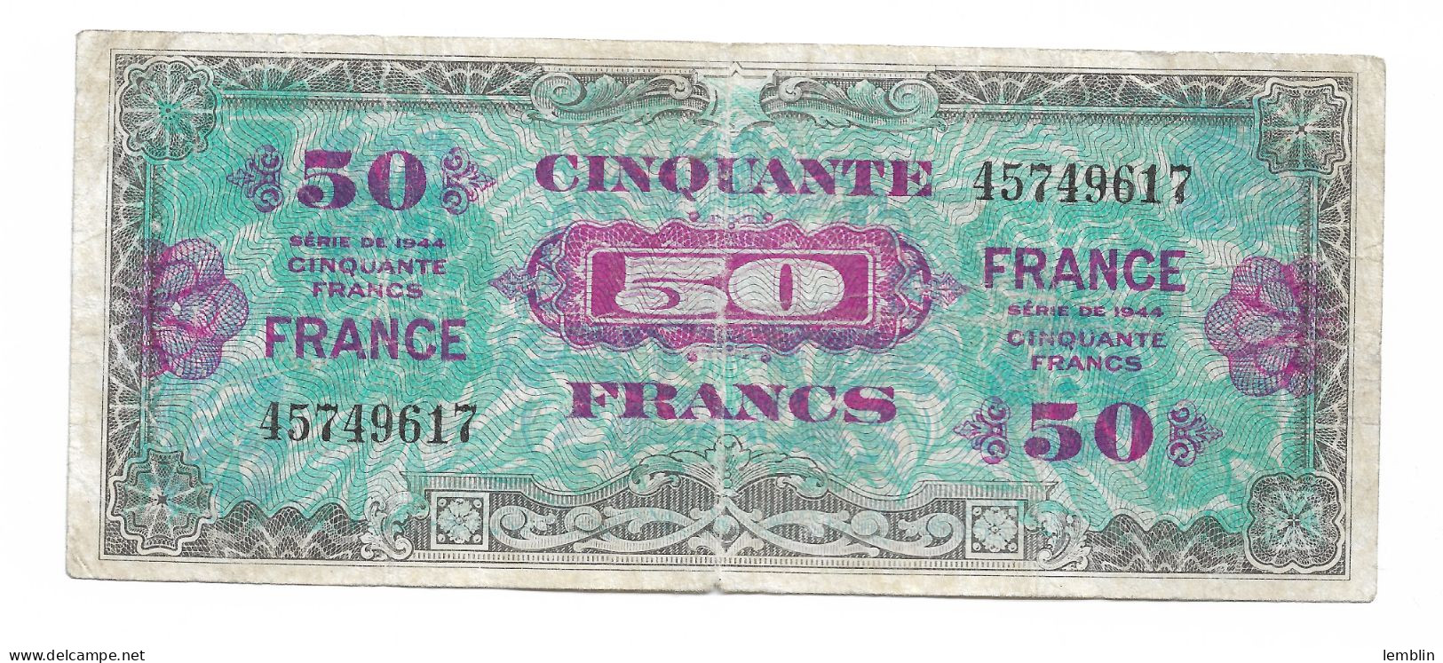 FRANCE - 50 FRANCS 1945 - 1945 Verso Francés