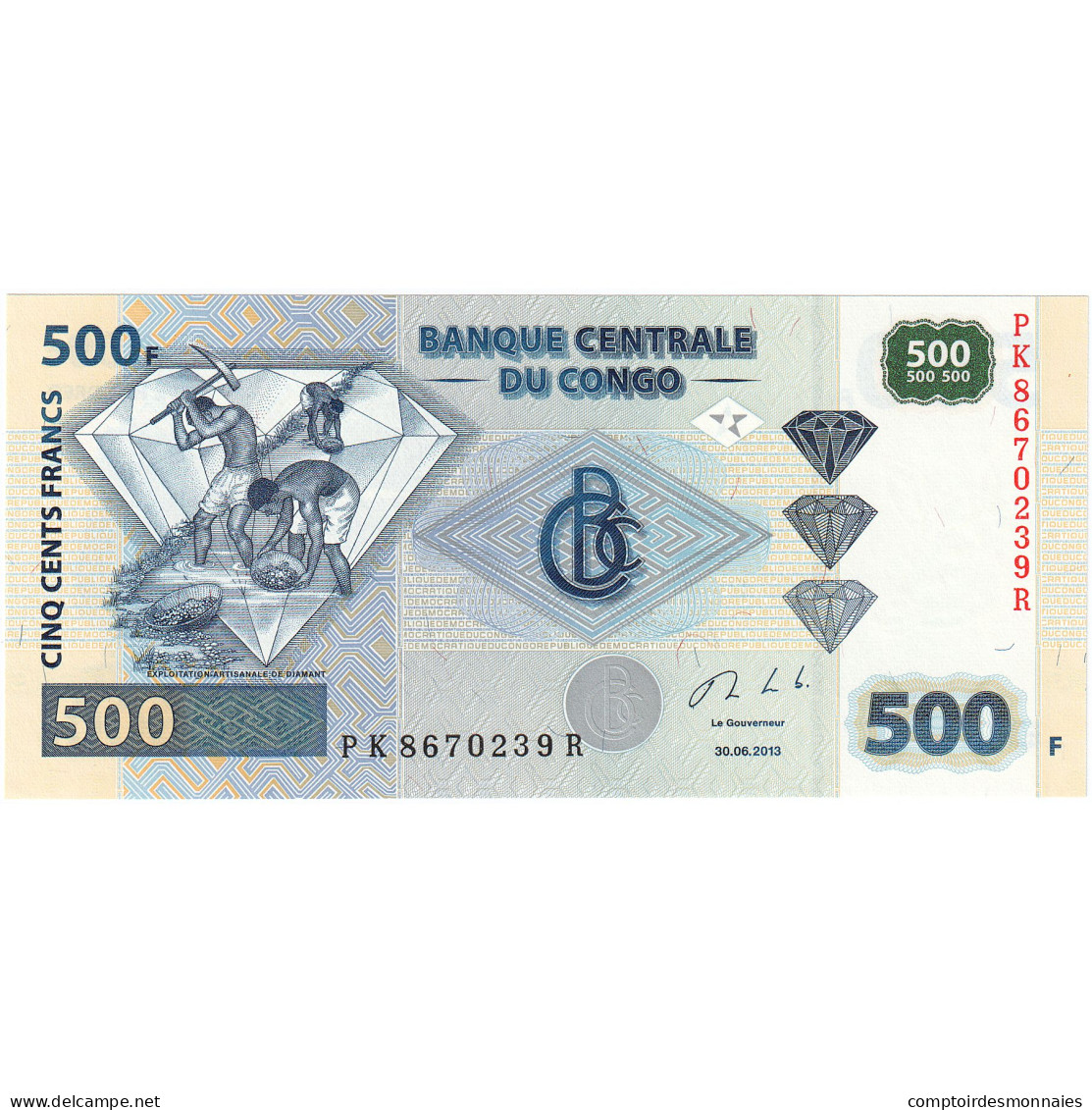 Billet, Congo Democratic Republic, 500 Francs, 2002, 2002-01-04, NEUF - République Démocratique Du Congo & Zaïre