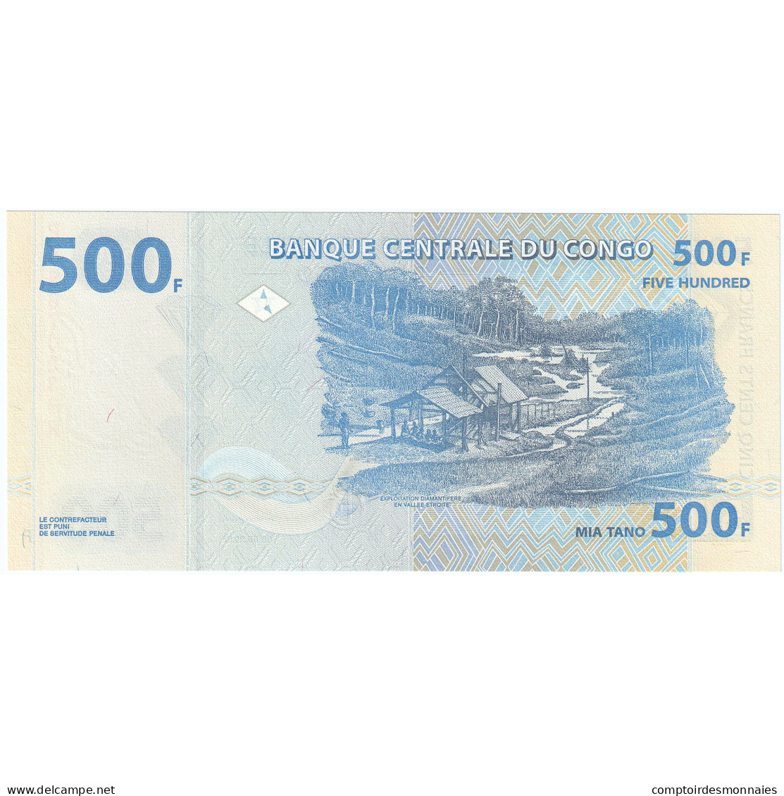 Billet, Congo Democratic Republic, 500 Francs, 2002, 2002-01-04, NEUF - République Démocratique Du Congo & Zaïre