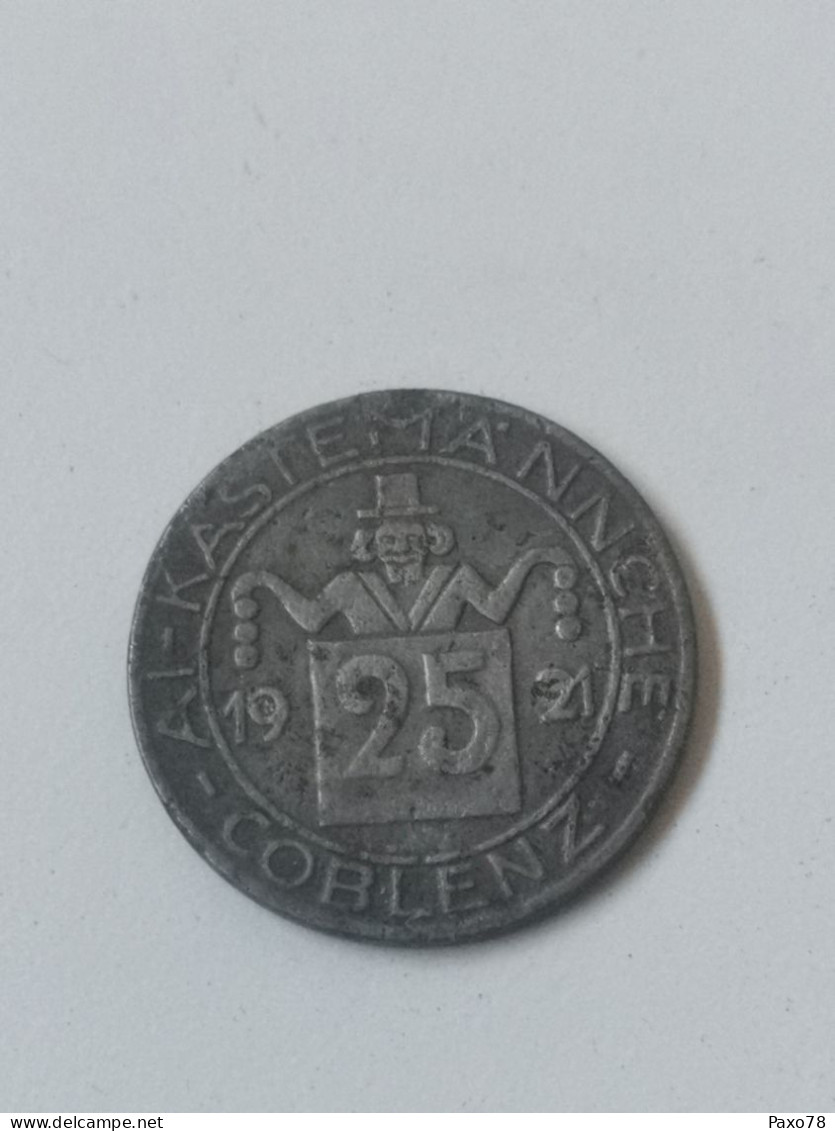 Jeton, Stadt Coblenz, 25 Pfennig 1921 - Otros & Sin Clasificación