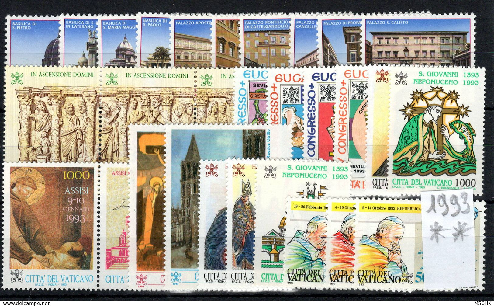 Vatican - Année Complète 1993 - YV 941 à 968 N** MNH Luxe , 29 Timbres - Ganze Jahrgänge