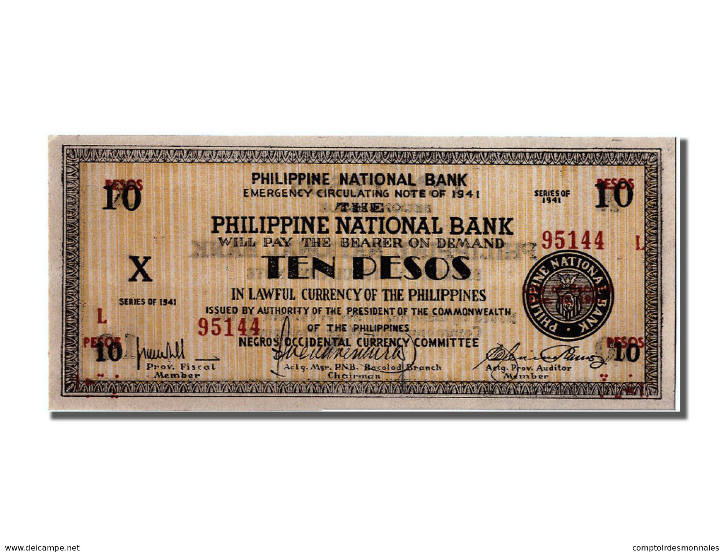 Billet, Philippines, 10 Pesos, 1941, SPL - Filippijnen