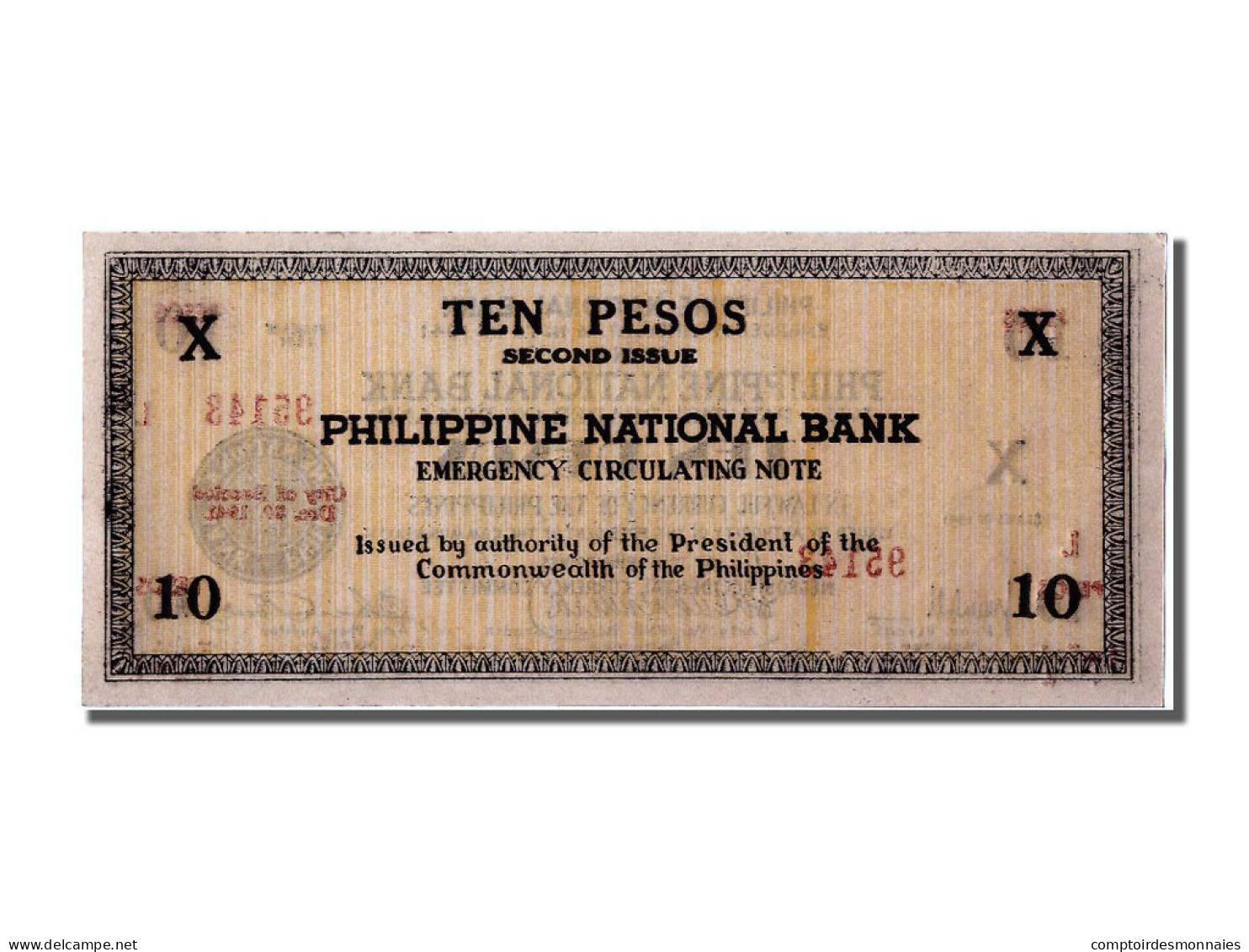 Billet, Philippines, 10 Pesos, 1941, SPL - Philippines
