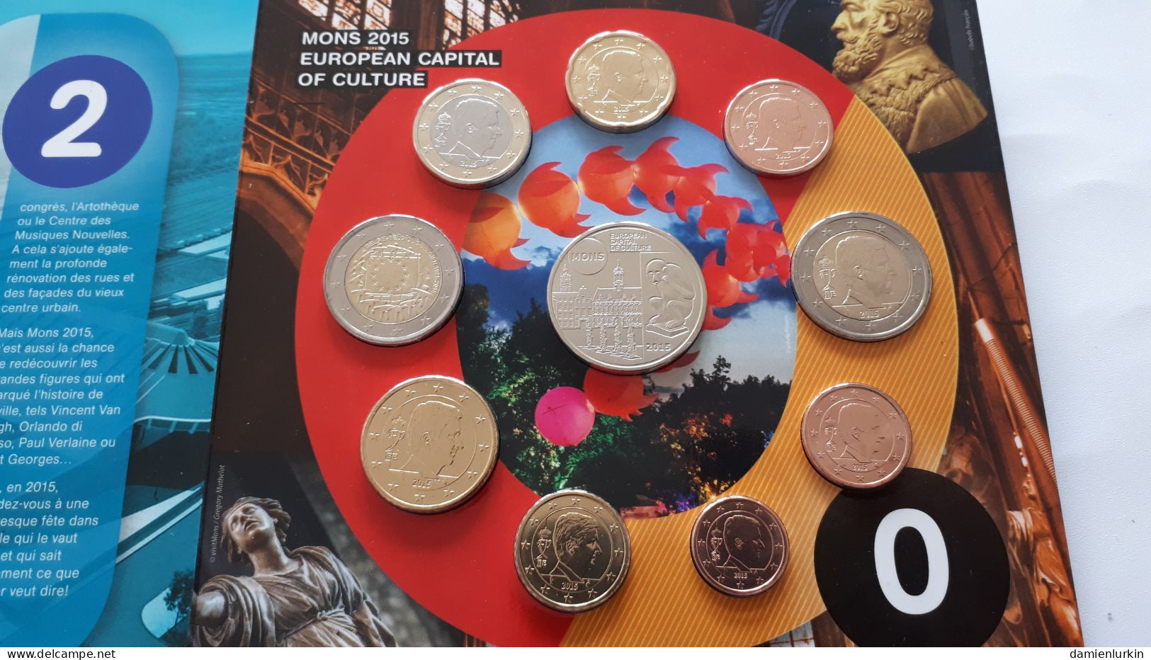 BELGIQUE SERIE EURO FDC 2015 MONS CAPITALE EUROPEENNE DE LA CULTURE + 2 EURO 30ANS DRAPEAU EUROPEEN + MEDAILLE 5 EURO ! - Belgio