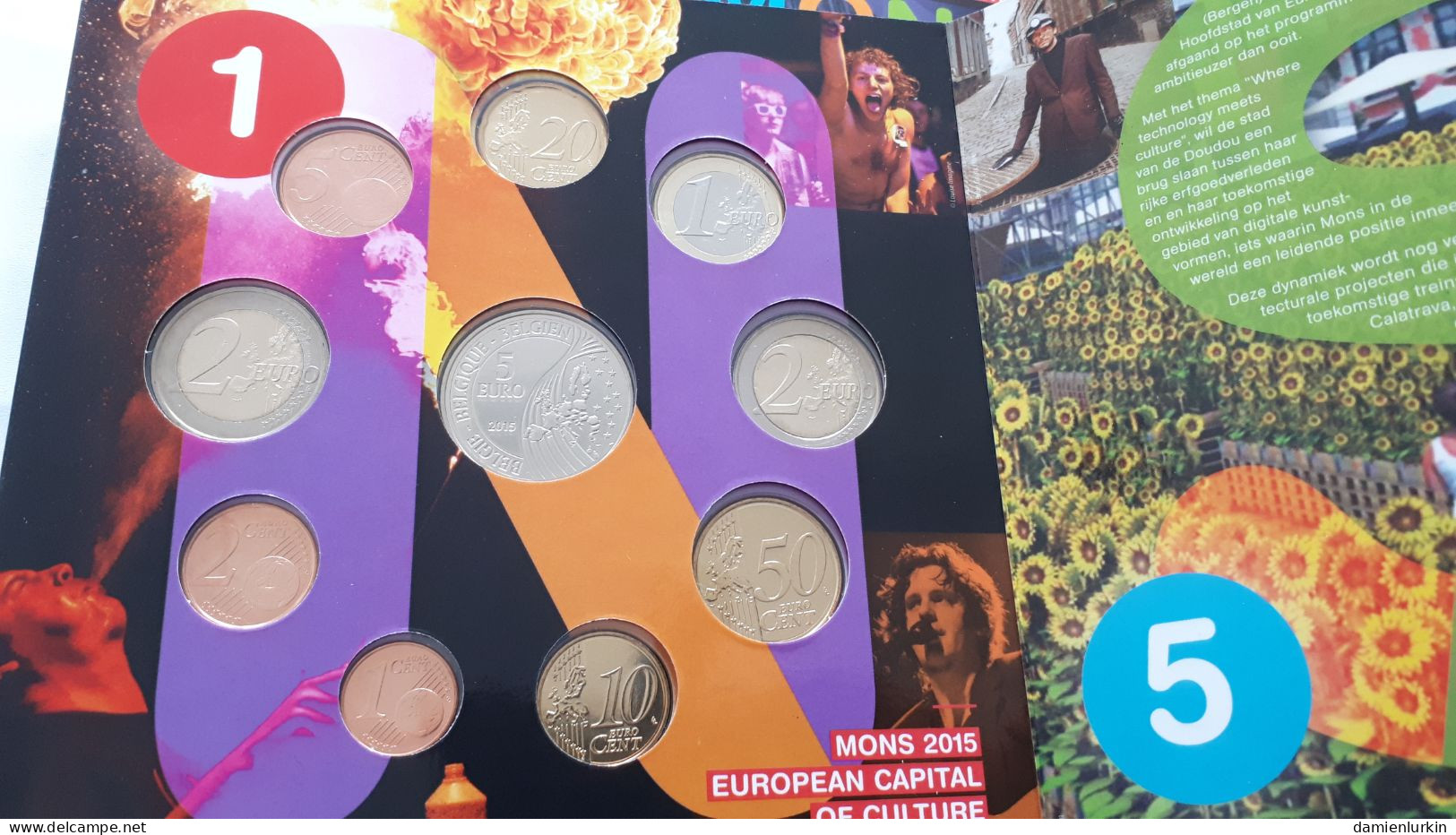 BELGIQUE SERIE EURO FDC 2015 MONS CAPITALE EUROPEENNE DE LA CULTURE + 2 EURO 30ANS DRAPEAU EUROPEEN + MEDAILLE 5 EURO ! - Belgio