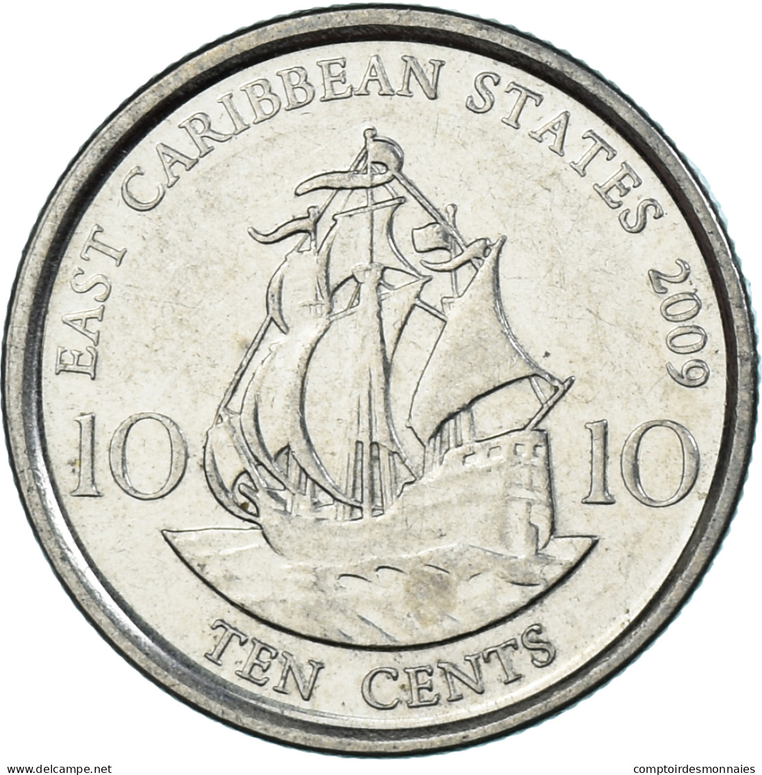 Monnaie, Etats Des Caraibes Orientales, 10 Cents, 2009 - Caribe Oriental (Estados Del)