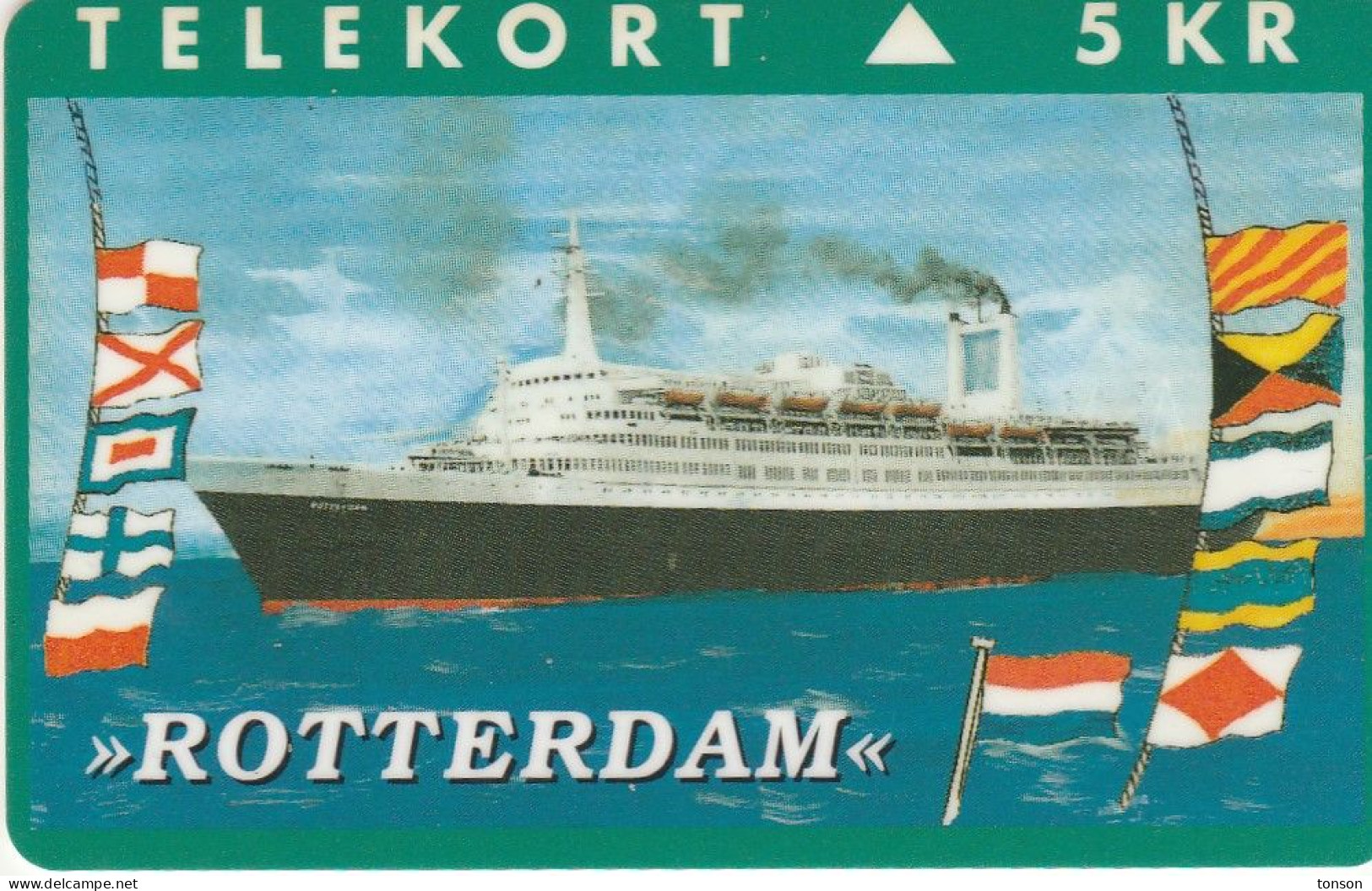 Denmark, KP 070, Rotterdam, Netherlands, Liner Ship, Mint, Only 2500 Issued, Flag. - Danemark