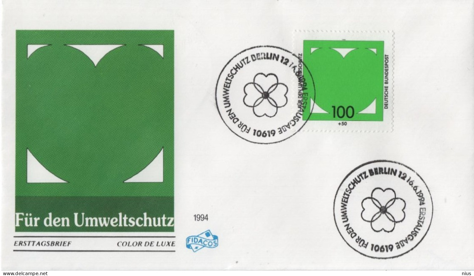 Germany Deutschland 1994 FDC Für Den Umweltschutz, Canceled In Berlin - 1991-2000