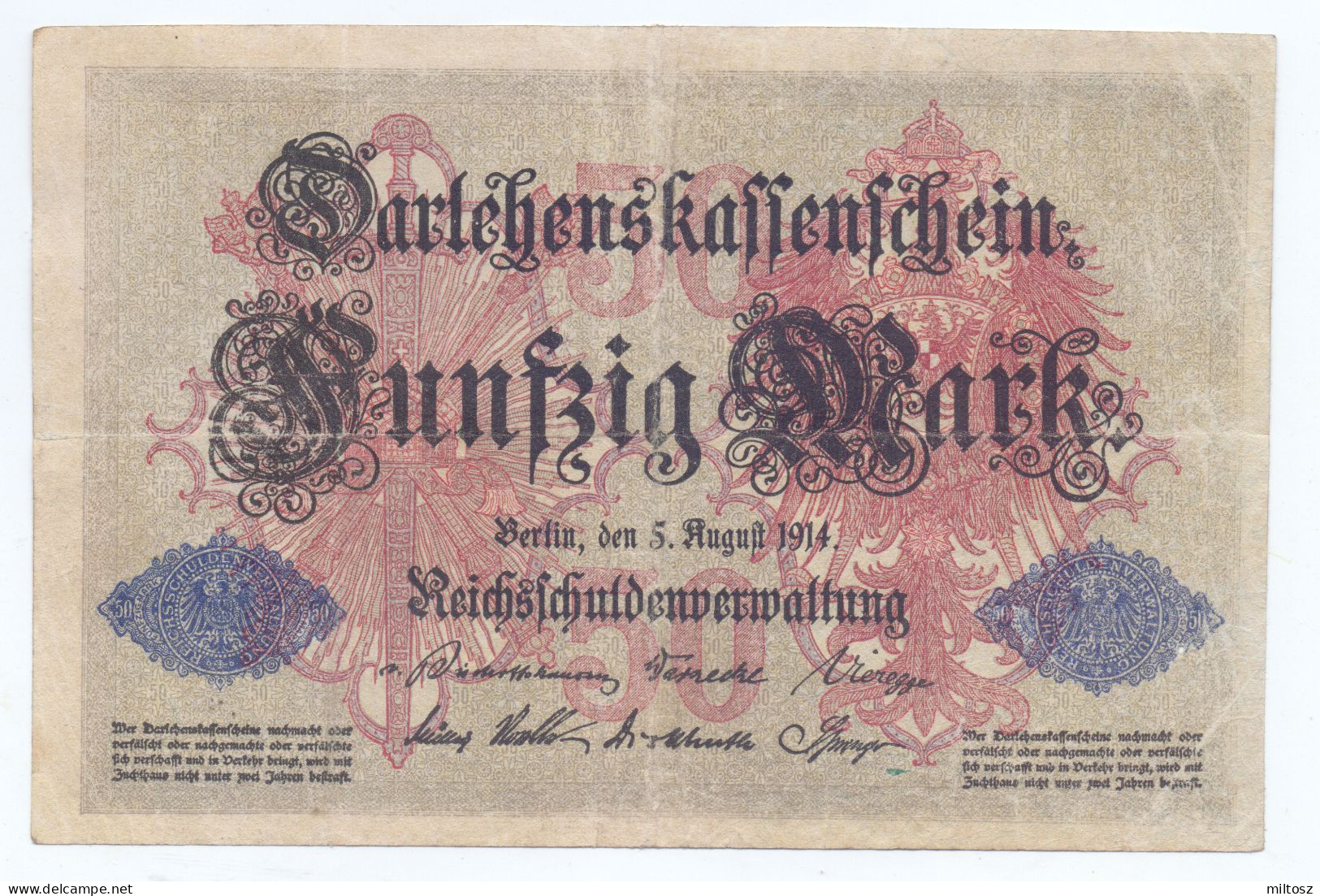 Germany 50 Mark 1914 (7 Digits) - 50 Mark