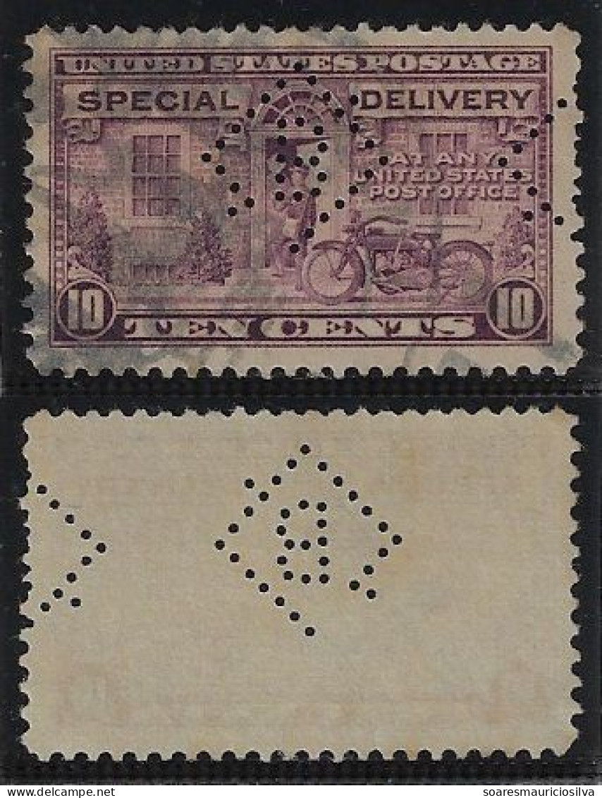 USA United States 1908/1954 Stamp With Perfin B Into A Diamond By The Barrett Company Lochung Perfore - Perforés