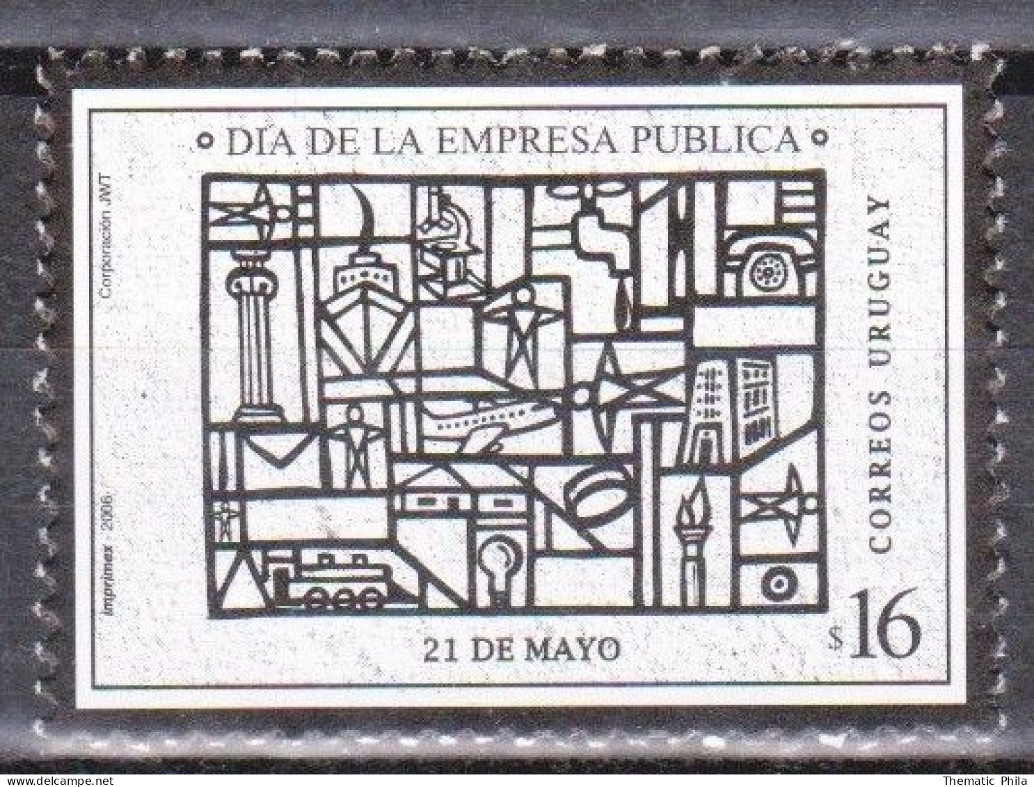 2006 URUGUAY MNH Yv 2268A Dia De La Empresa Publica Enterprise Ship Train Phone - Uruguay