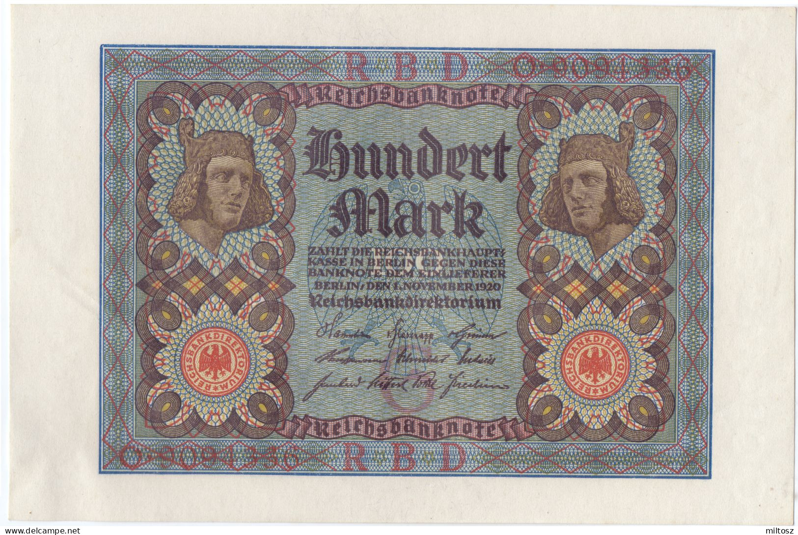 Germany 100 Mark 1920 (7 Digits) - 100 Mark