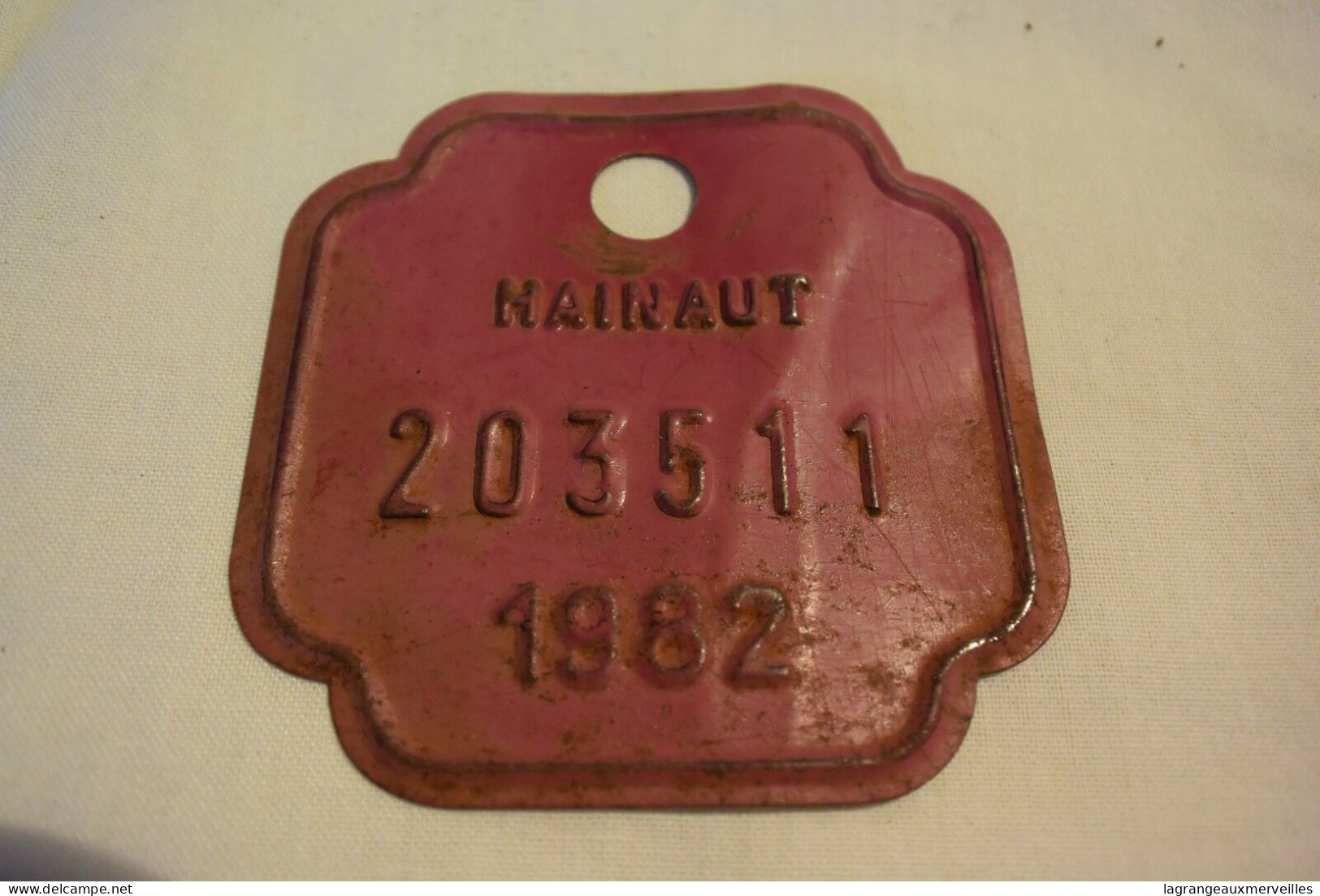 C54 Ancienne Plaque Immatriculation 203511 Hainaut 1982 - Targhe Di Immatricolazione