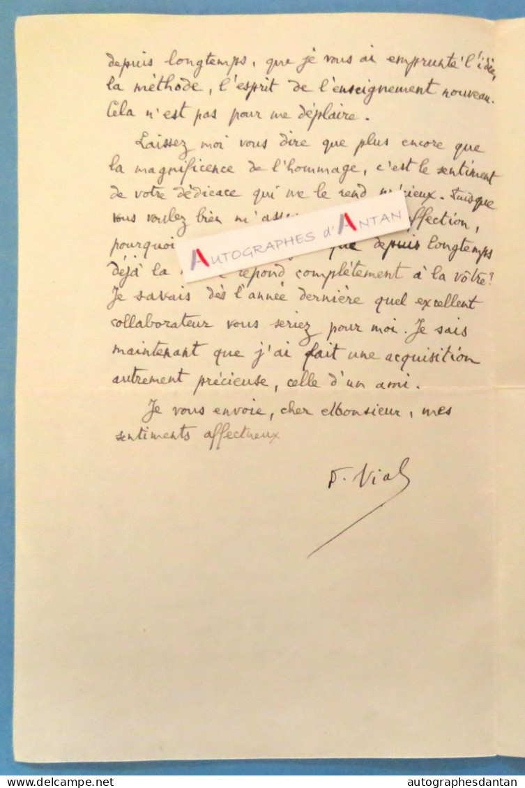 ● L.A.S 1925 Francisque-Jules VIAL Ministère Instruction Publique Né à Optevoz Isère Lettre Autographe à Louis Hourticq - Scrittori