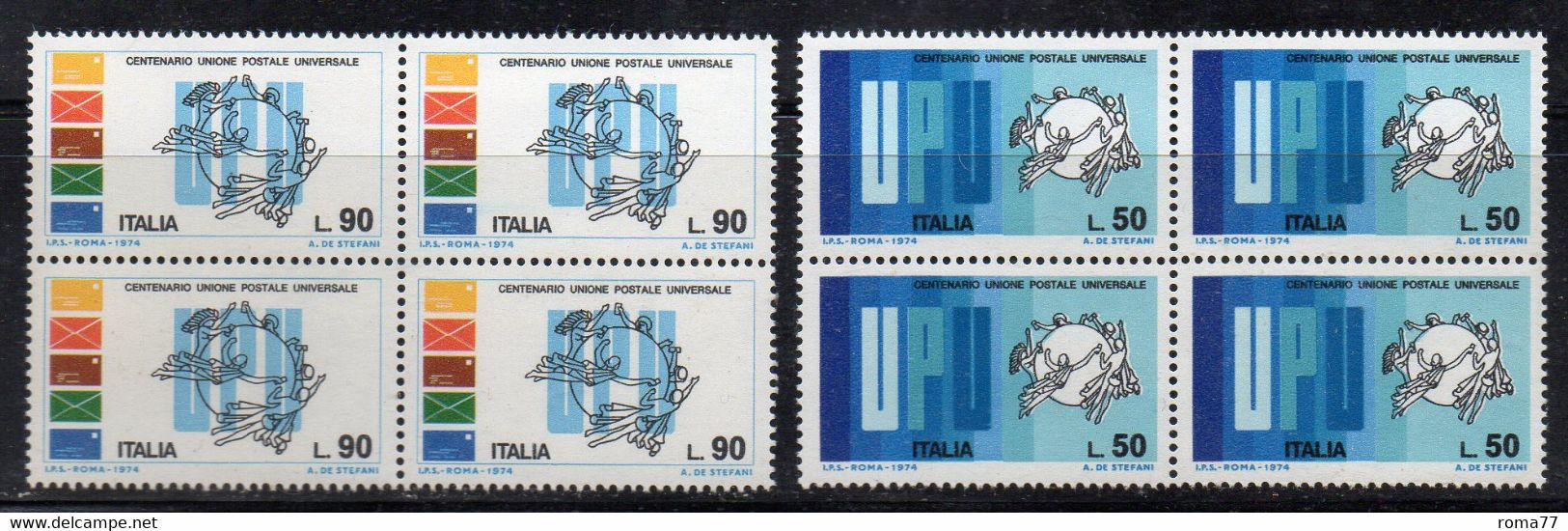 RP4 50 - REPUBBLICA 1974, Serie N. 1271/1272  *** IN QUARTINA. UPU - 1971-80: Neufs