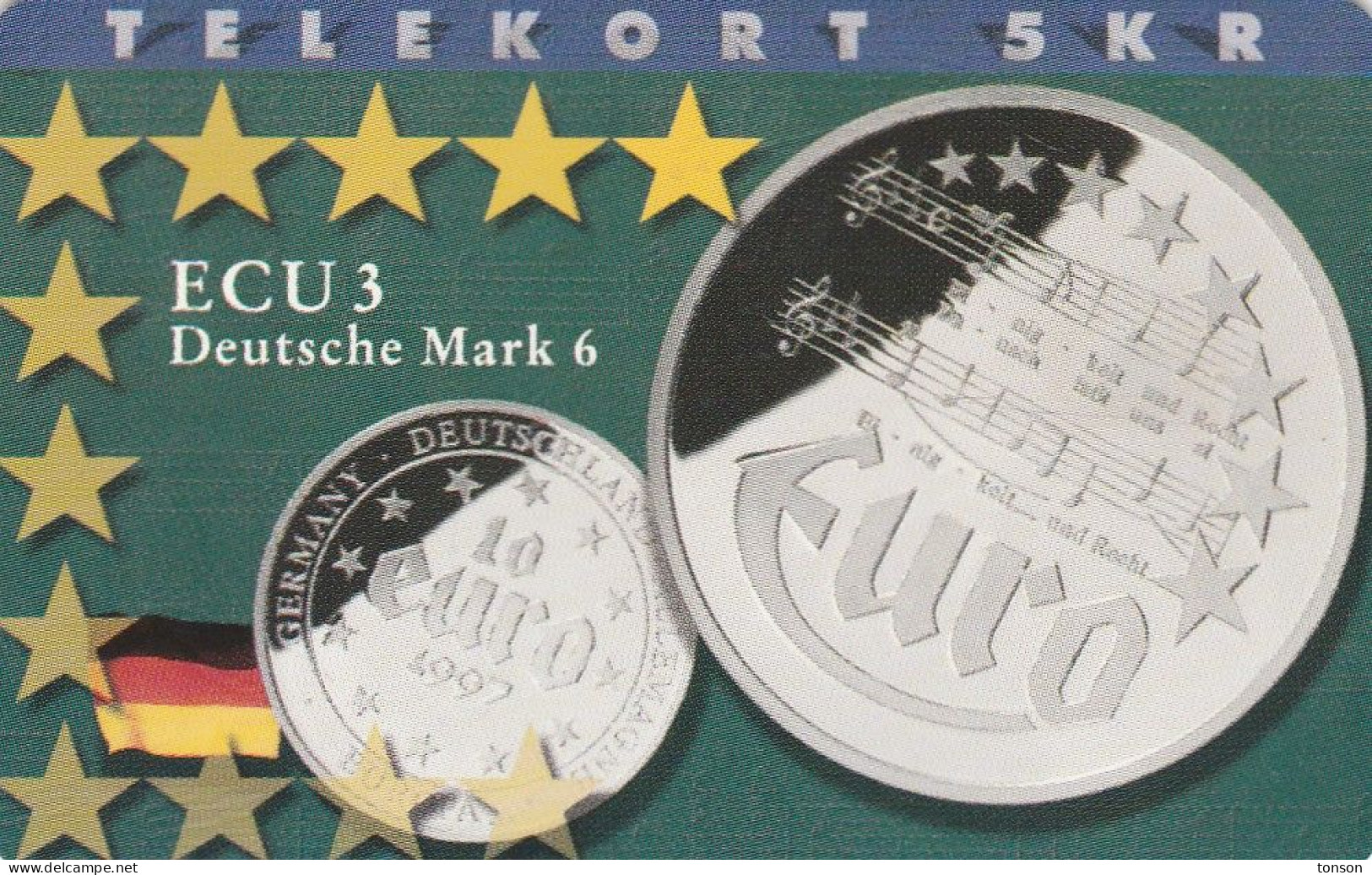 Denmark, P 183, ECU-Germany, Mint, Only 700 Issued, Coins, Flag, 2 Scans.   Please Read And See Chip - Denemarken