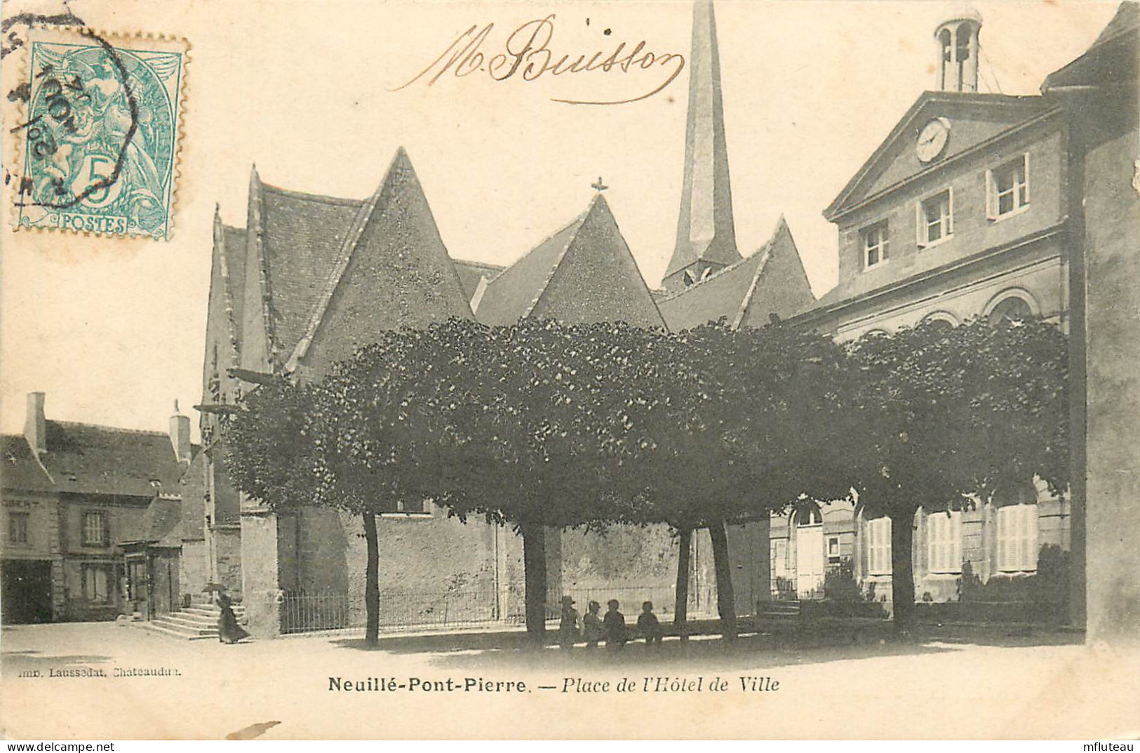 37* NEUILLE PONT PIERRE   Place De L Hotel De Ville       RL23,1456 - Neuillé-Pont-Pierre