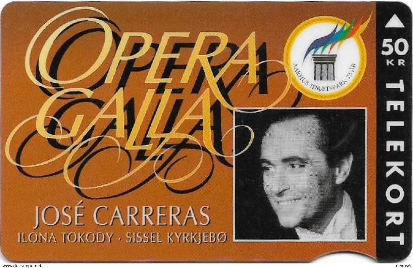 Denmark - Jydsk - Opera Jose Carreras - TDJS031 - 04.1995, (Cn. 2141) 50kr, 5.000ex, Used - Danemark