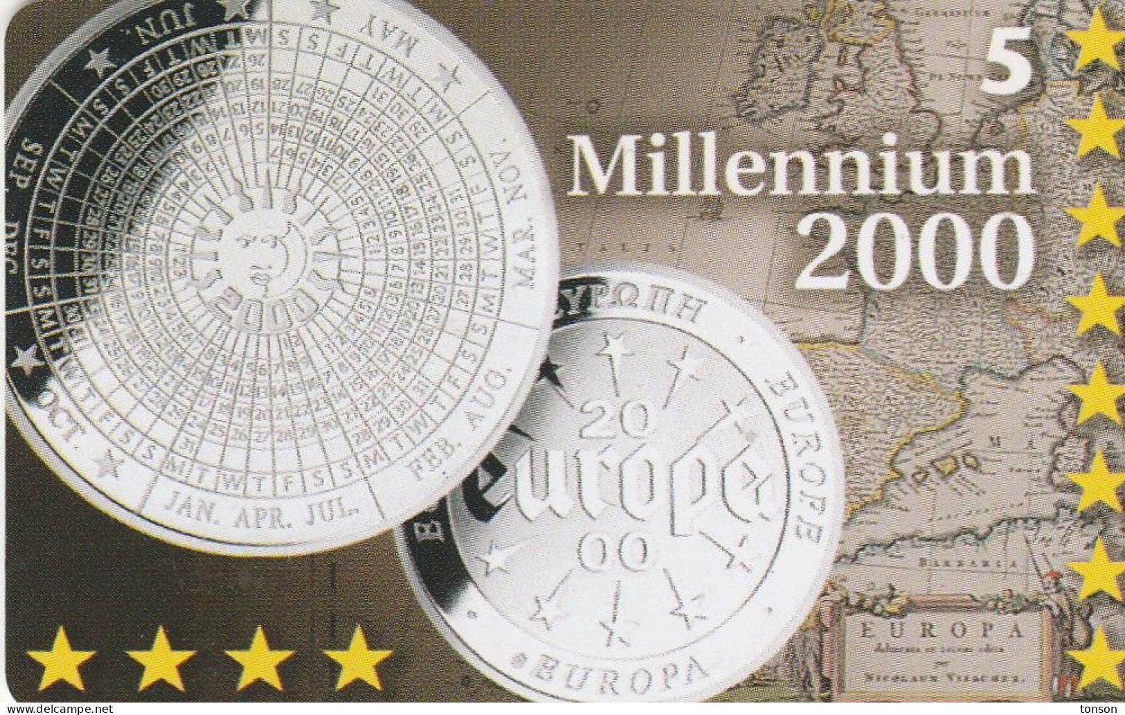 Denmark, P 337C, Millenium 2000,  Mint, Only 1200 Issued, Coins, Map. - Denmark