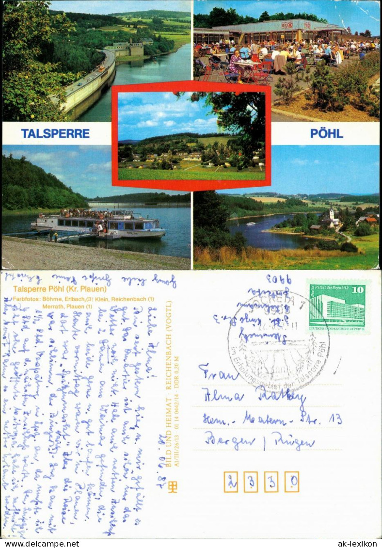 Pöhl Talsperre 5 Ansichten DDR Mehrbild-AK U.a. Schiff Uvm. 1987 - Poehl