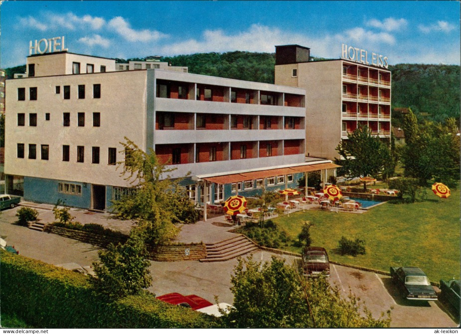 Ansichtskarte Leonberg Hotel Eiss A.d. Autobahn-Ausfahrt Stuttgart-West 1965 - Leonberg