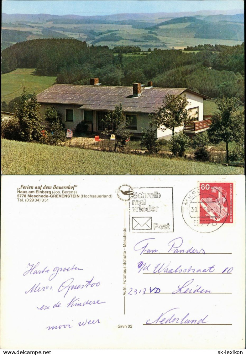 Meschede Haus Am Einberg (Jos. Berens) Ferien Bauernhof OT Grevenstein 1986 - Meschede