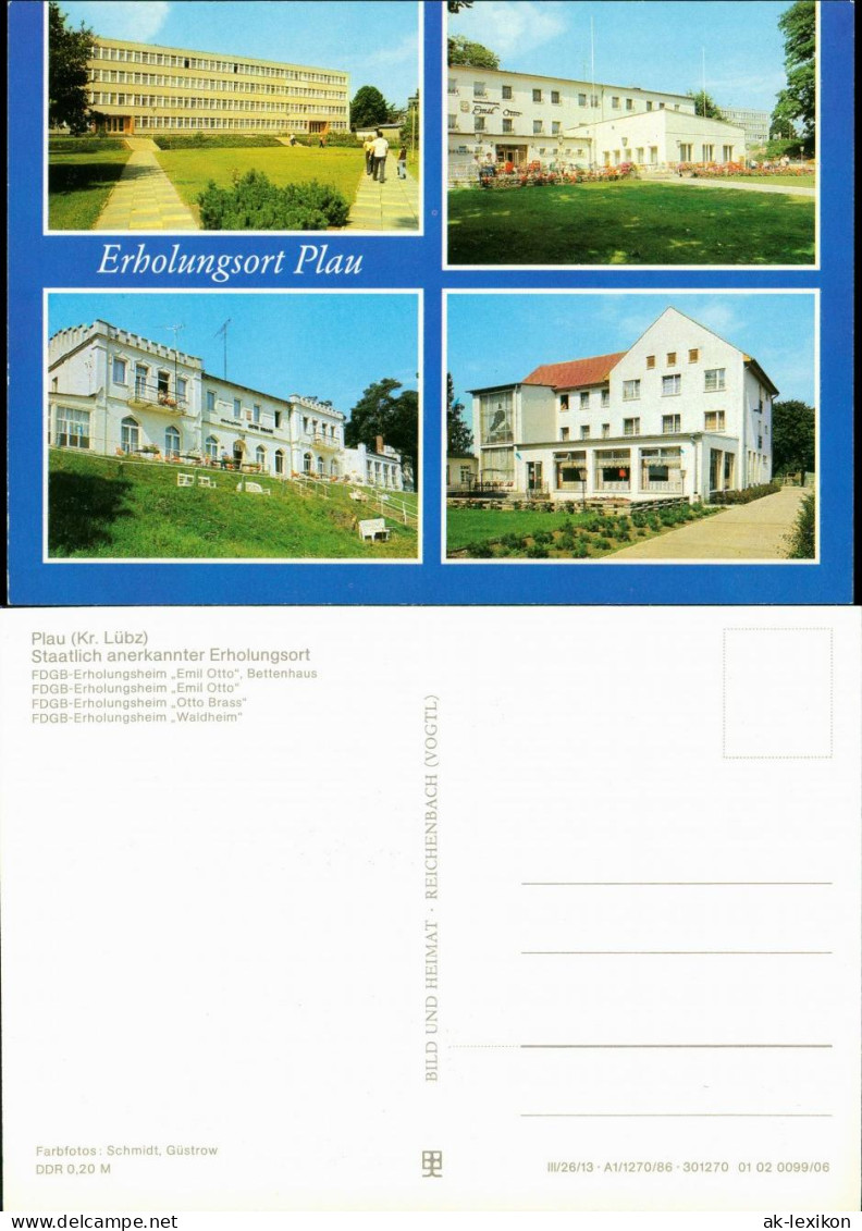 Plau (am See) FDGB-Erholungsheim Emil Otto  Otto Brass - Waldheim 1982/1986 - Plau