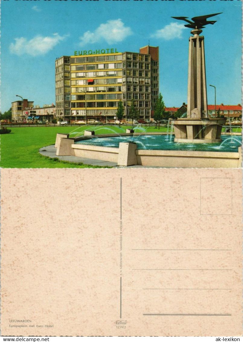 Postkaart Leeuwarden Europaplein Met Euro-Hotel 1970 - Leeuwarden