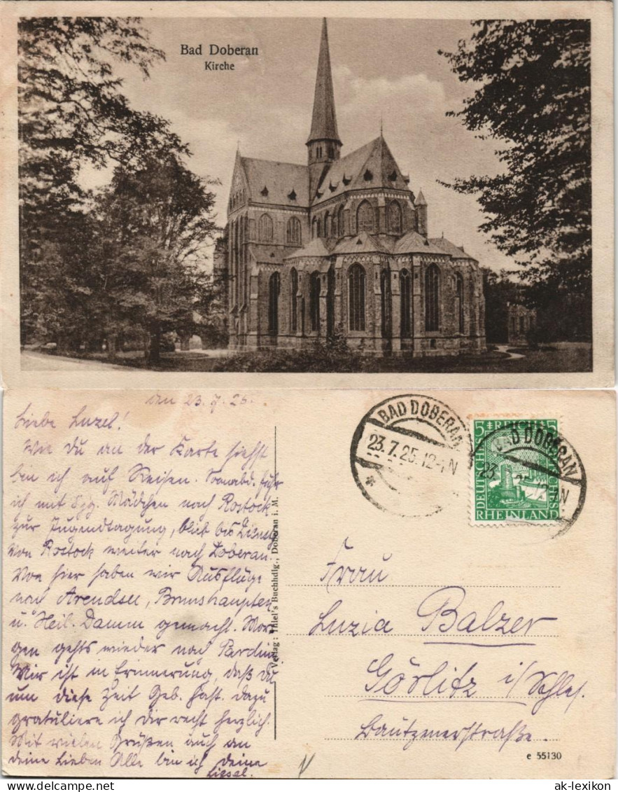 Ansichtskarte Bad Doberan Kirche 1925 - Bad Doberan