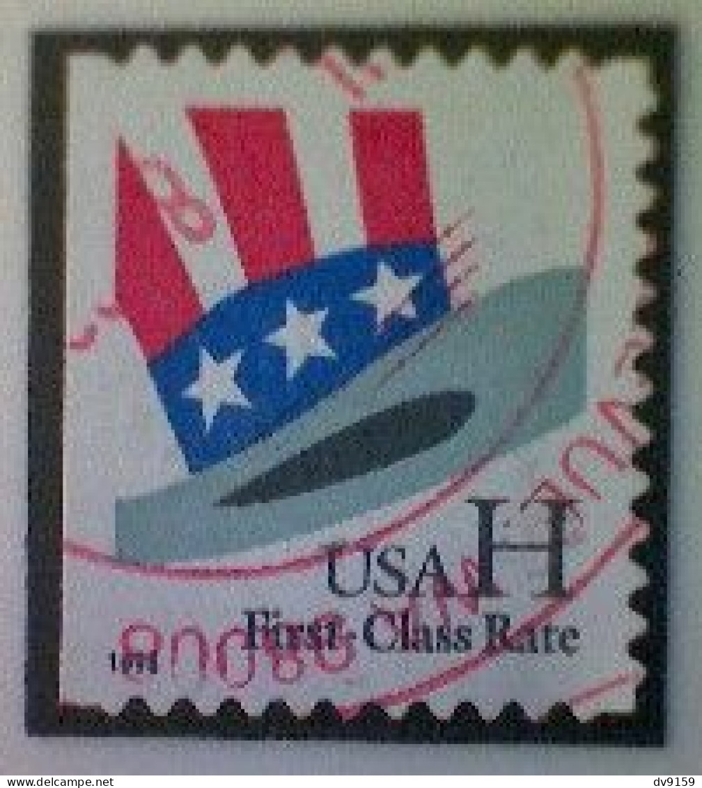 United States, Scott #3268, Used(o),1998, Uncle Sam Hat, (33¢), Black, Red, White, And Blue - Used Stamps