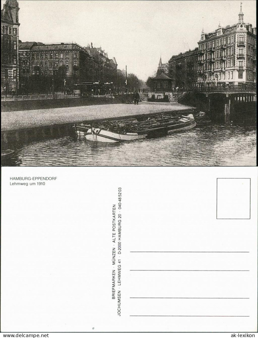 Sammelkarte Eppendorf-Hamburg Lehmweg Um 1910 Reprint-Postkarte 1989/1990 - Eppendorf