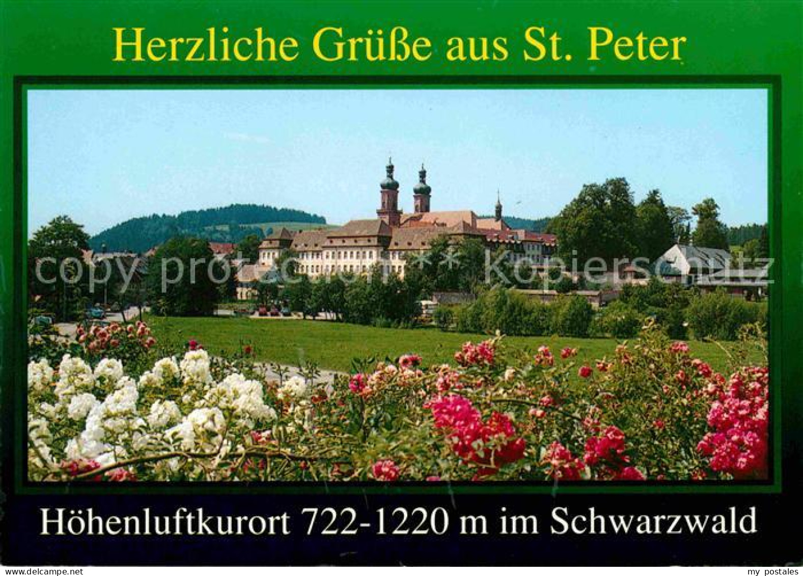 72662275 St Peter Schwarzwald Blick Zur Klosterkirche Blumenbeet Hoehenluftkuror - St. Peter