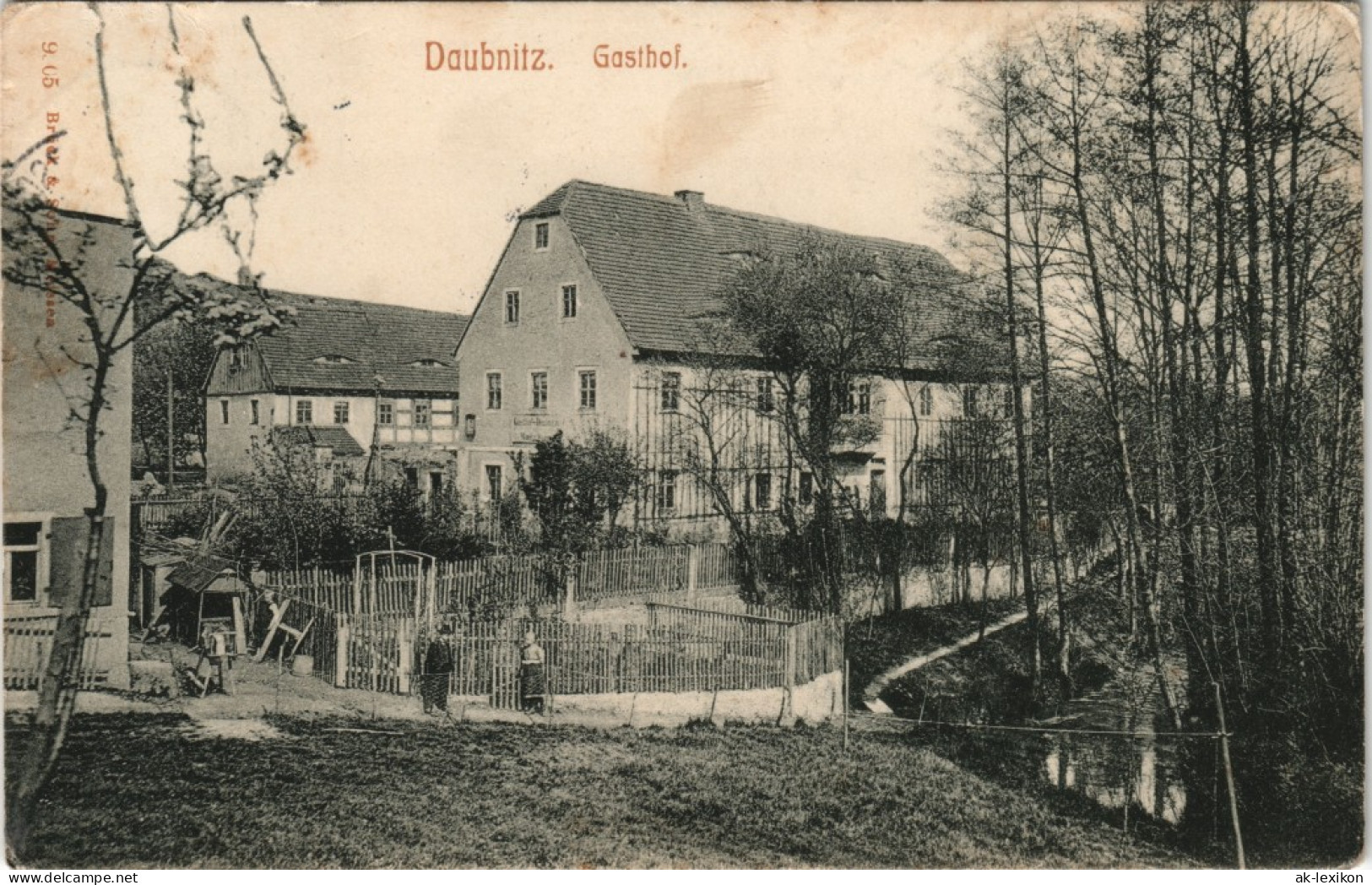 Ansichtskarte Lommatzsch Daubnitz Gasthaus 1909 - Lommatzsch